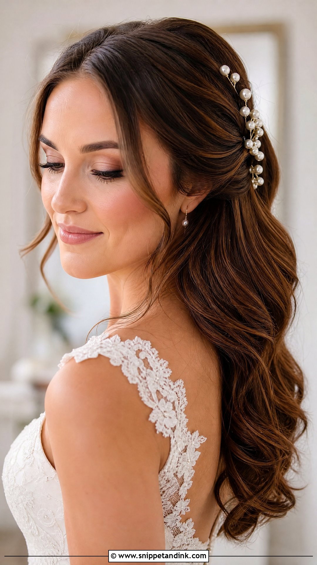 Bride Hair Down With Pearl Pins - Snippet and Ink - 15 Bride Hair Down Hairstyles