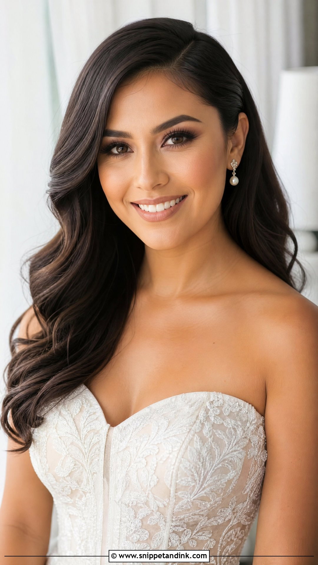 Bride Hair Down With Side Part - Snippet and Ink - 15 Bride with Hair Down Ideas