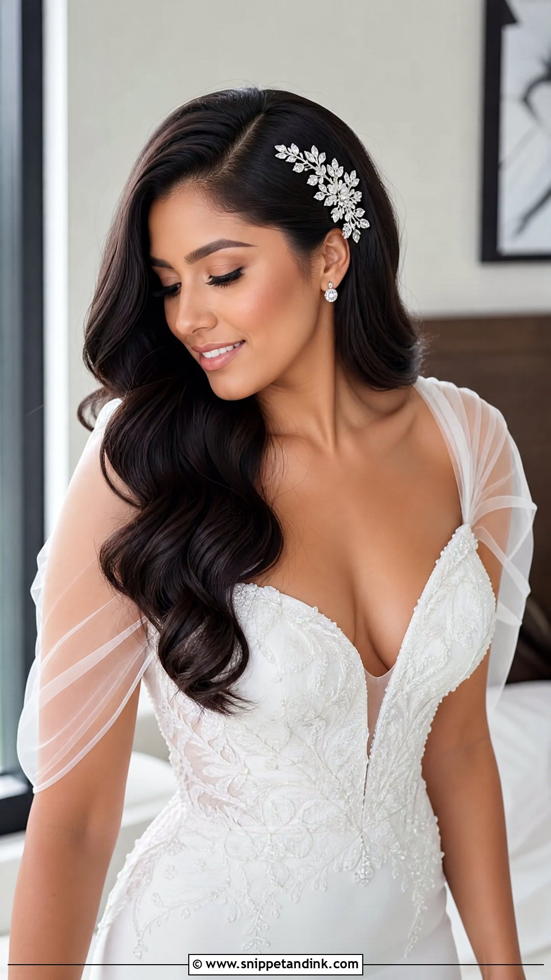 Bride Hair Down With Side Part - Snippet and Ink - 15 Bride Hairstyle Down Ideas