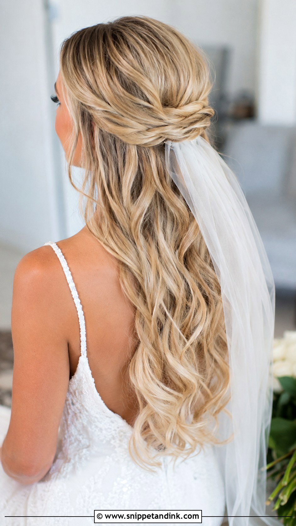 Bride Hair Long Down Half Up Twist - Snippet and Ink - 20 Bride Hair Long Down Ideas
