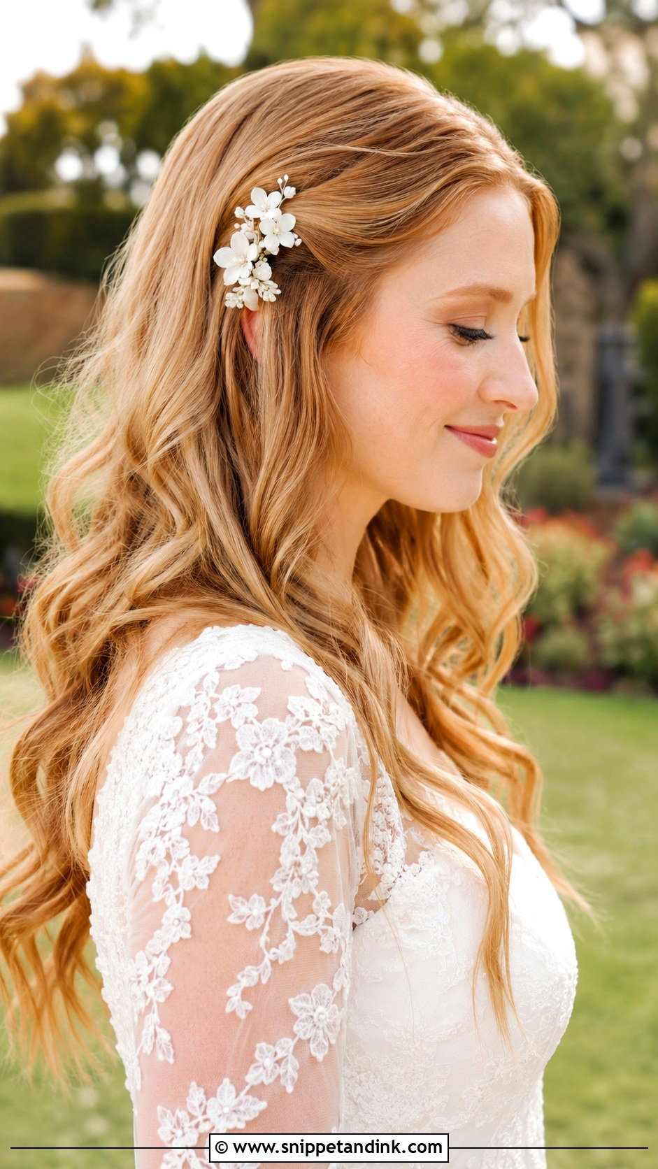 Bride Hair Long Down With Floral Comb - Snippet and Ink - 20 Bride Hair Long Down Ideas