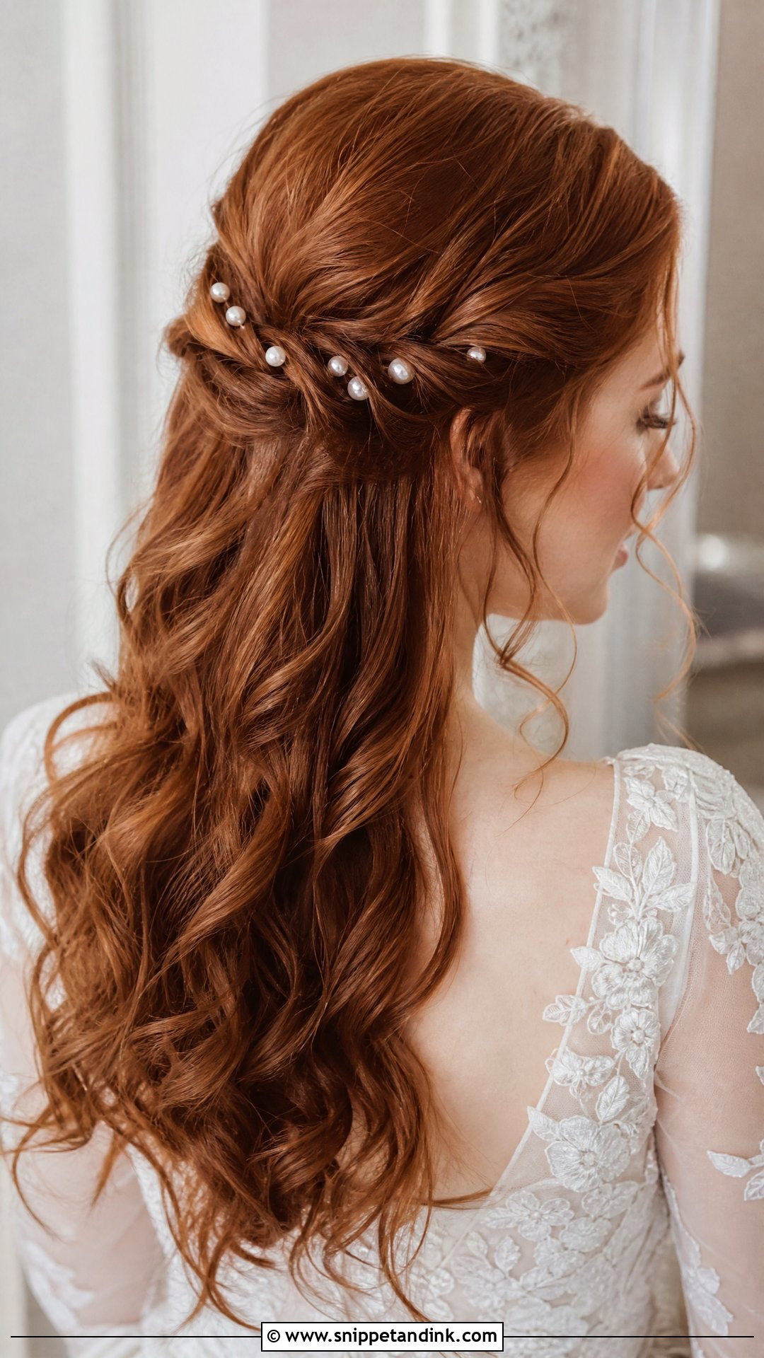 Bride Half Up Hair With Pearls - Snippet and Ink - 15 Bride Hairstyles with Pearls
