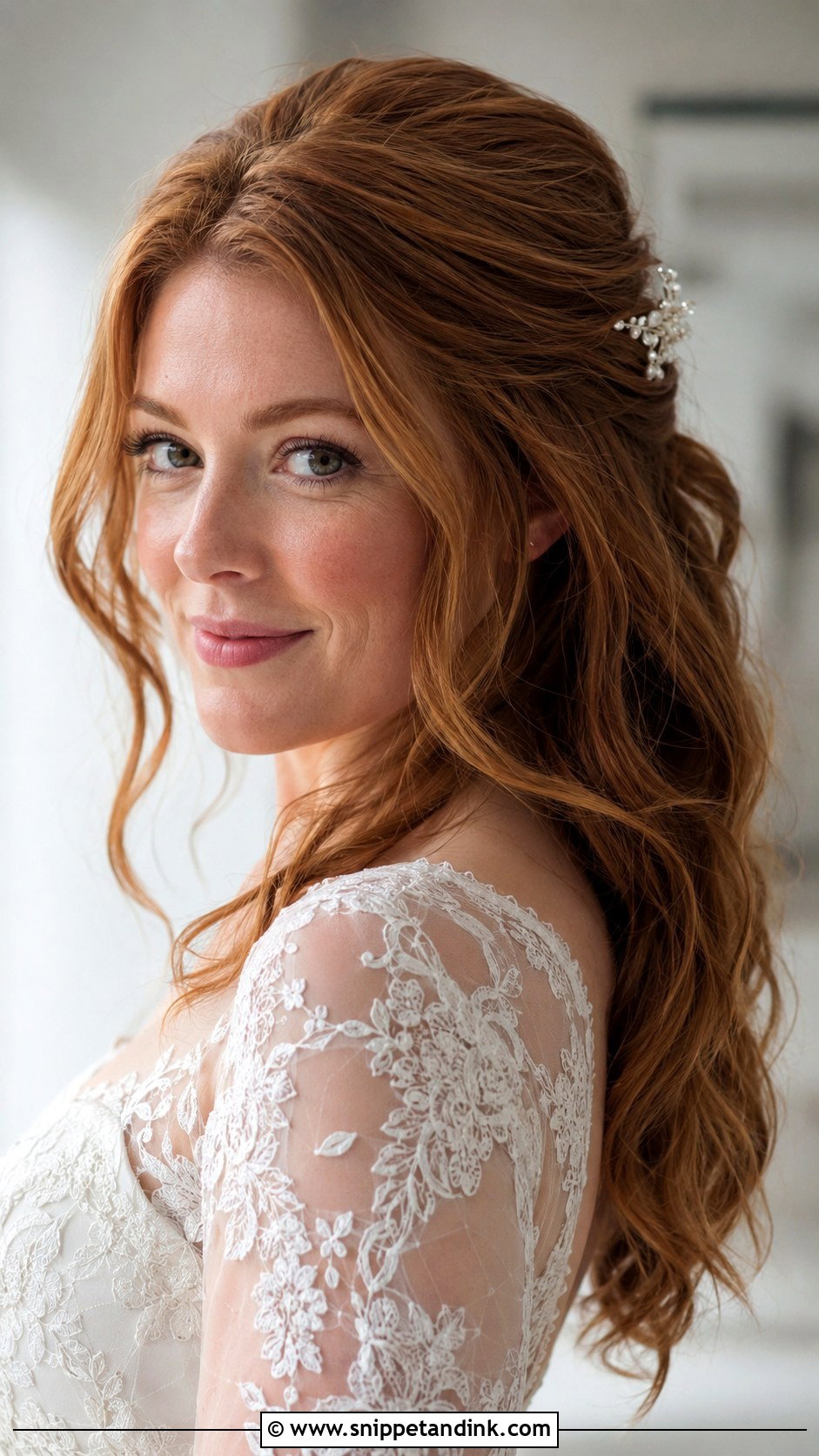 Bride Half Up Half Down Hair - Snippet and Ink - 15 Modern Bride Hair Ideas
