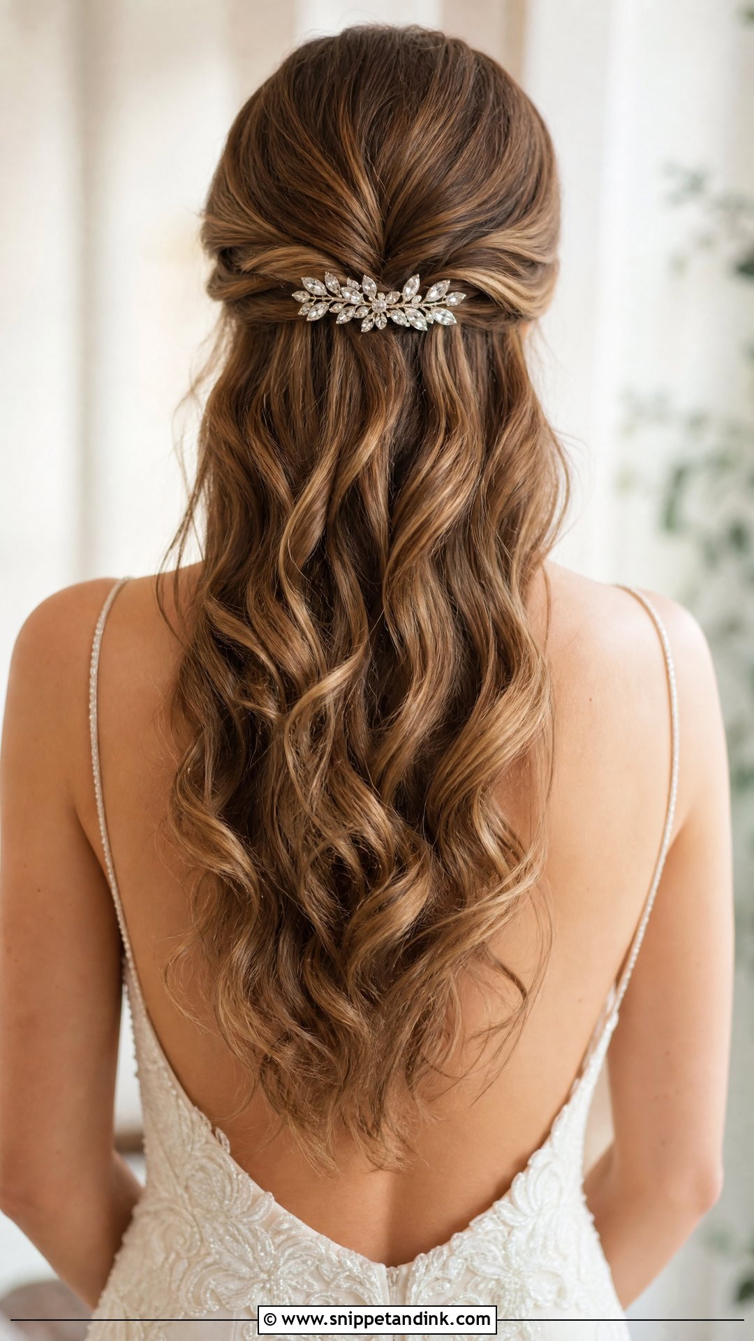 Bride Half Updo For Long Hair - Snippet and Ink - 15 Bride Half Updo Ideas