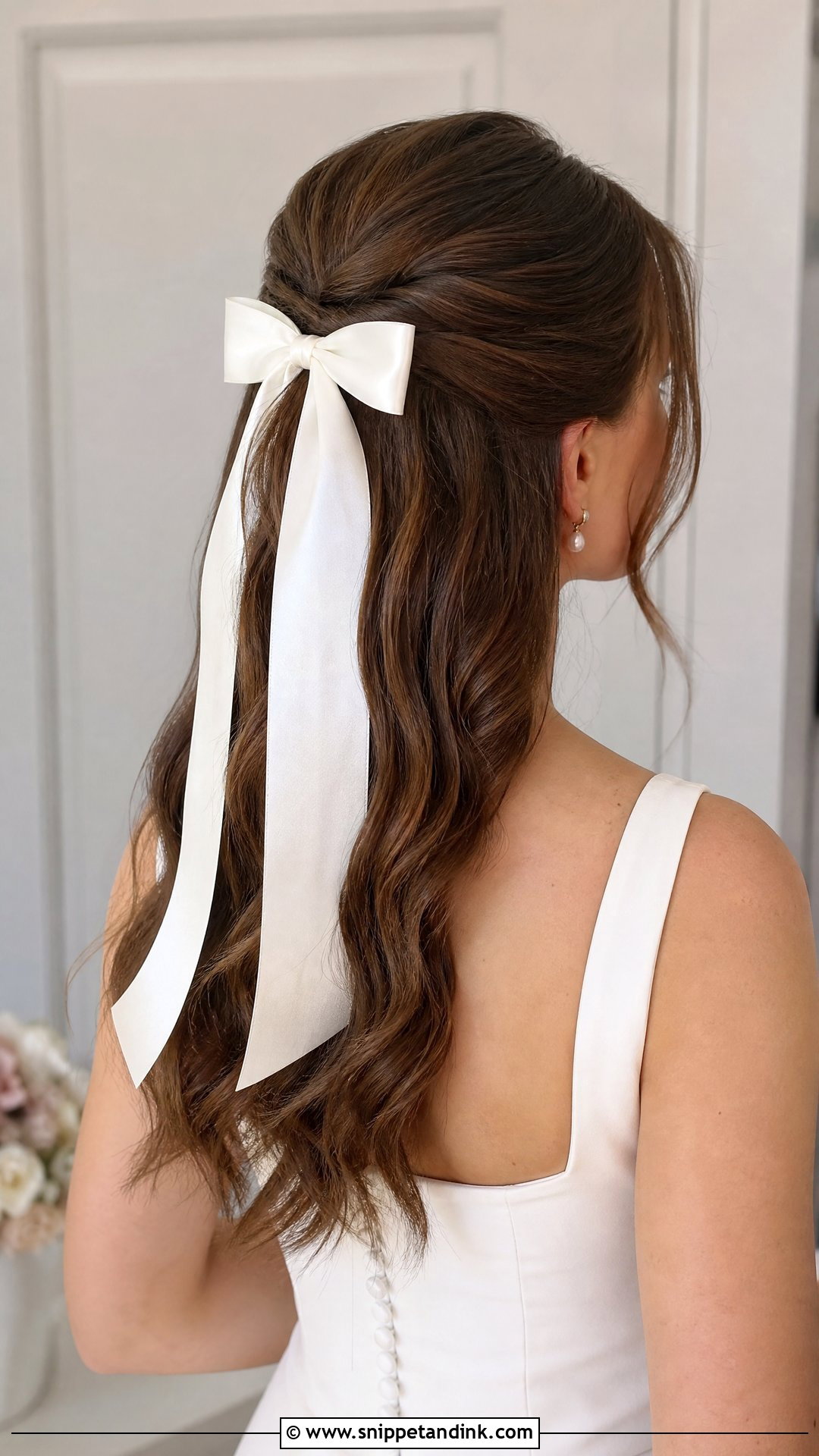 Bride Half Updo With Bow - Snippet and Ink - 15 Bride Half Updo Ideas