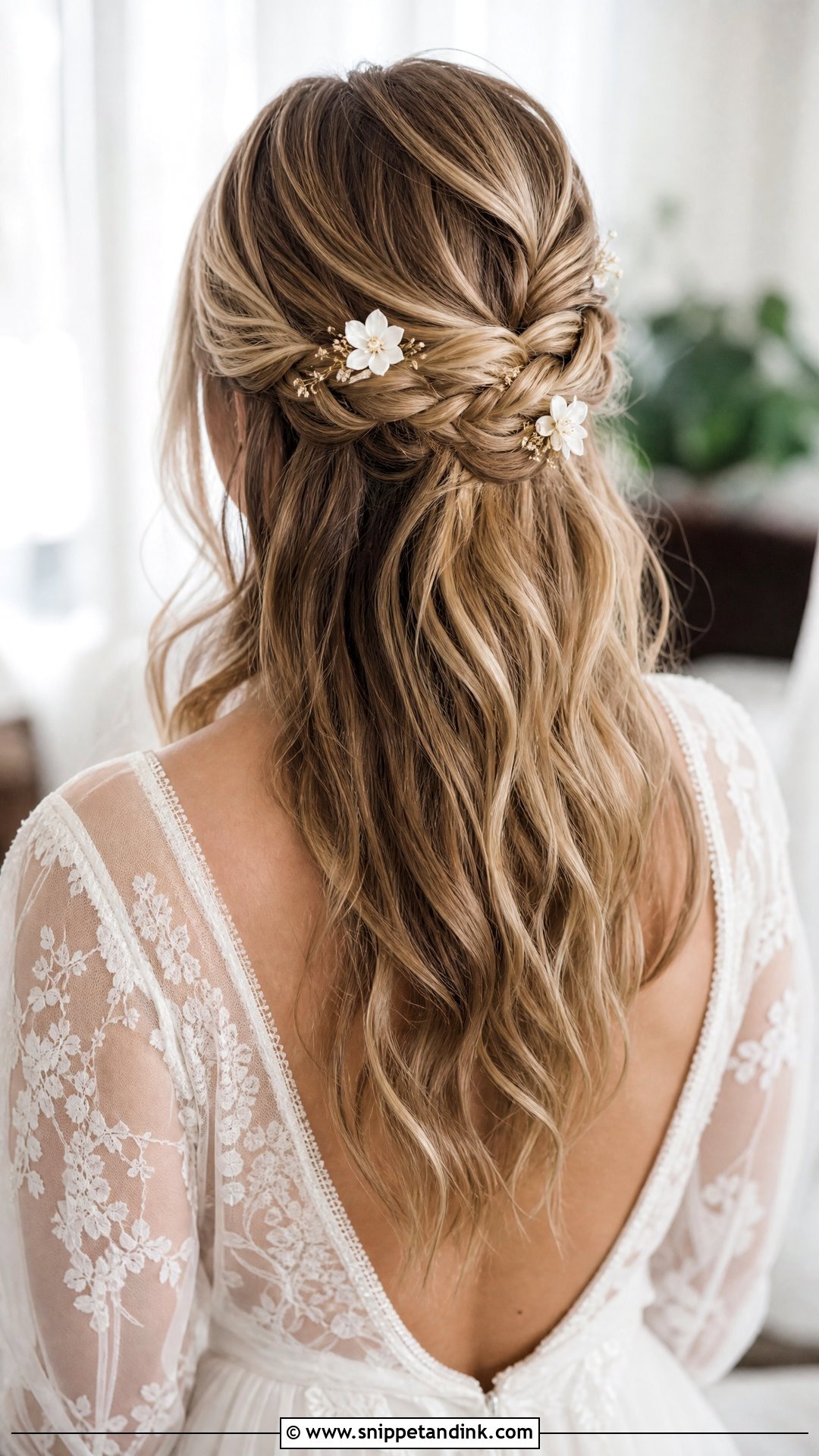 Bride Half Updo With Braid - Snippet and Ink - 15 Bride Half Updo Ideas