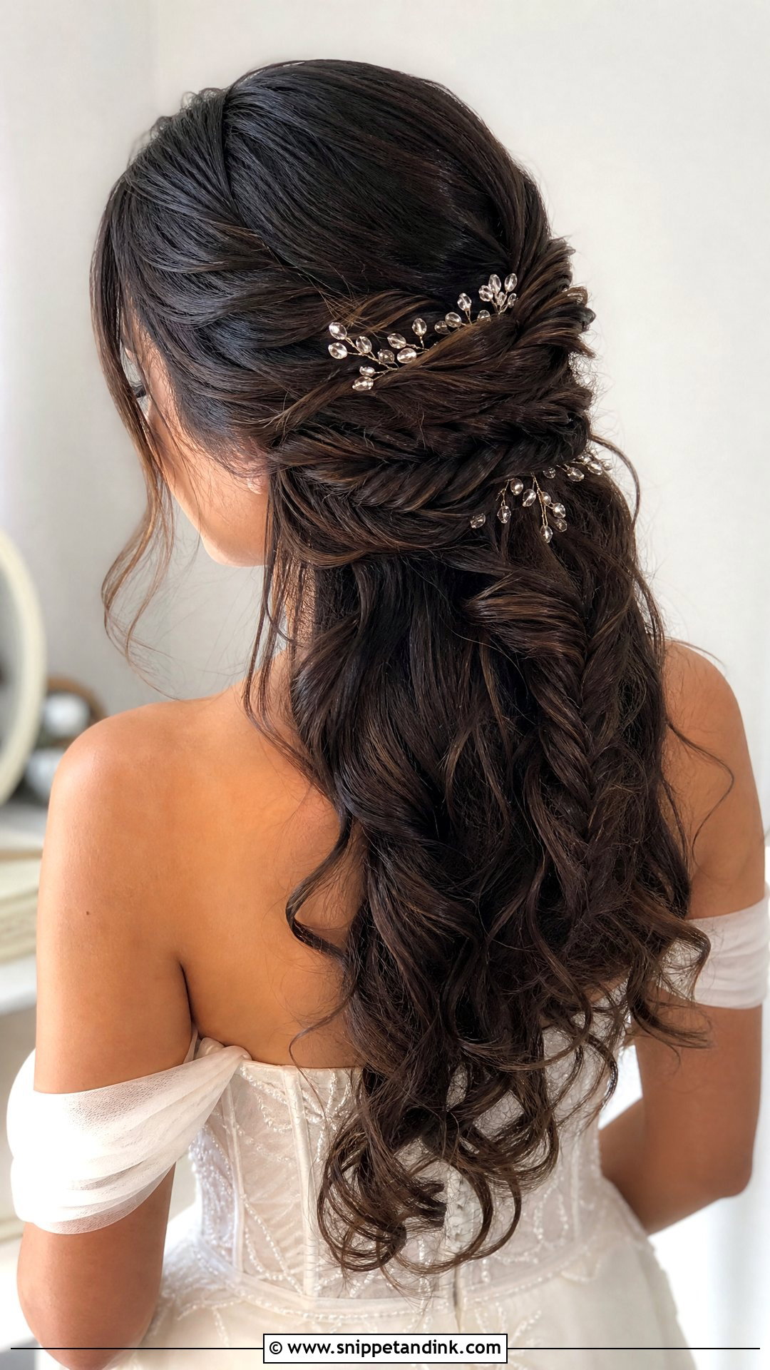 Bride Half Updo With Fishtail Braid - Snippet and Ink - 15 Bride Half Updo Ideas