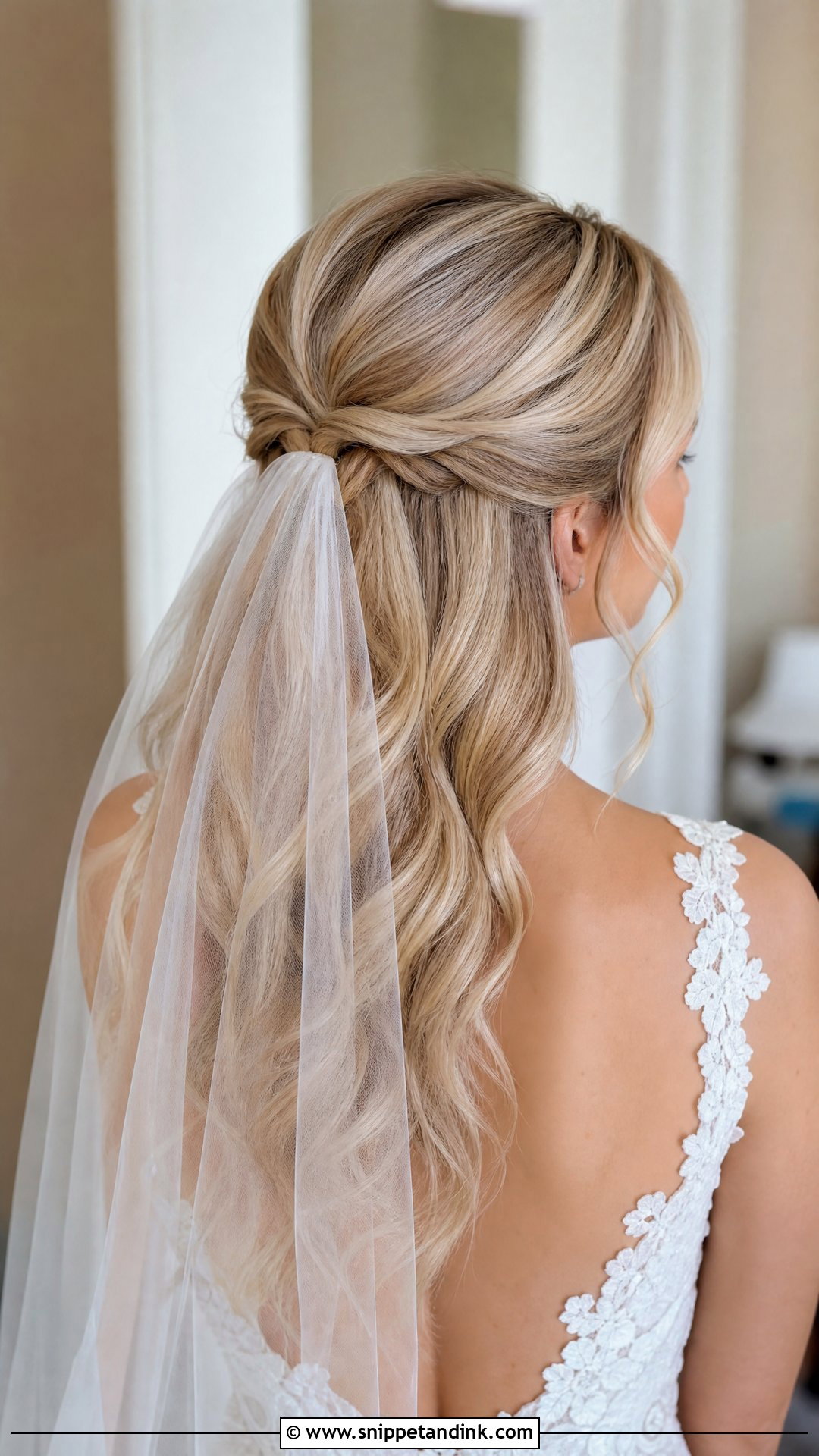 Bride Half Updo With Veil - Snippet and Ink - 15 Bride Half Updo Ideas