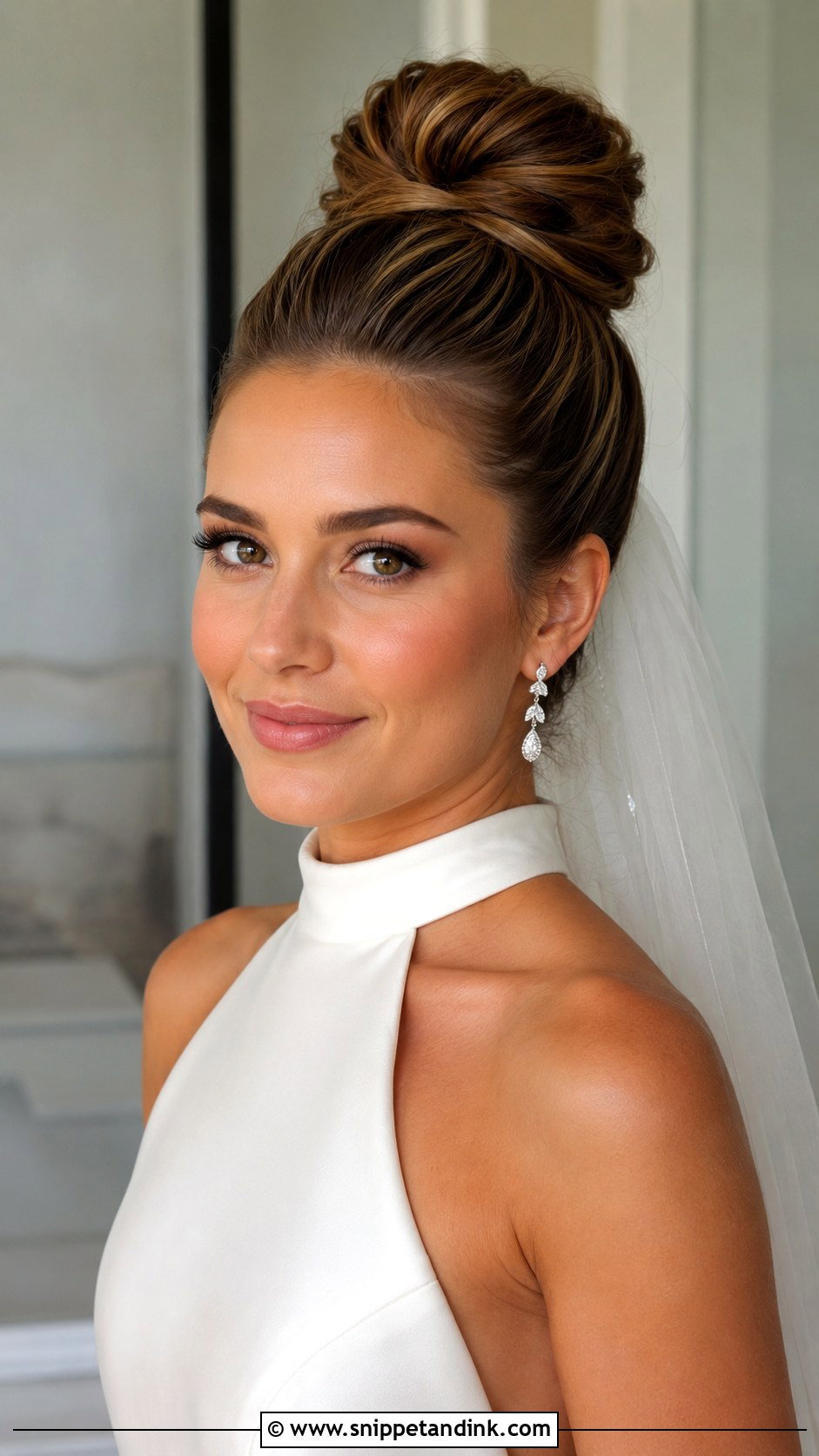 Bride High Bun - Snippet and Ink - 15 Modern Bride Hair Ideas