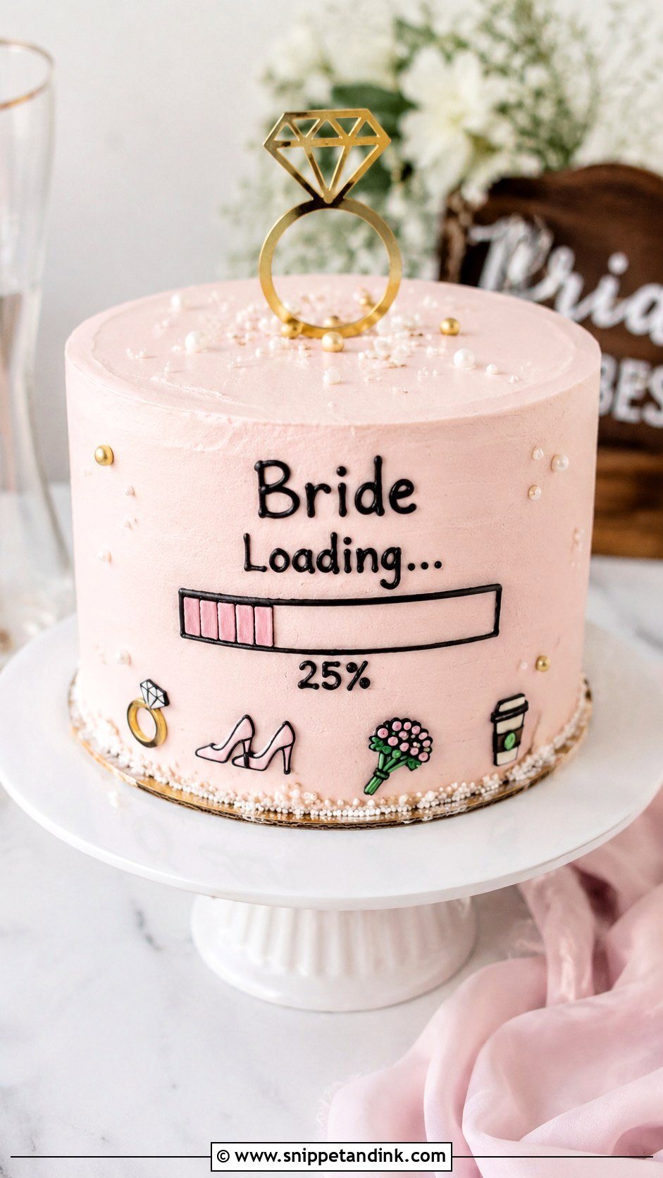 Bride Loading Cake - Snippet and Ink - 20 Funny Bachelorette Cake Ideas for Wedding