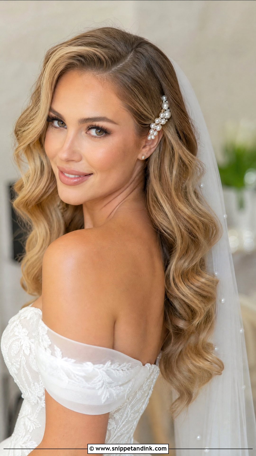 Bride Loose Waves With Pearl Pins - Snippet and Ink - 15 Bride Hairstyles with Pearls