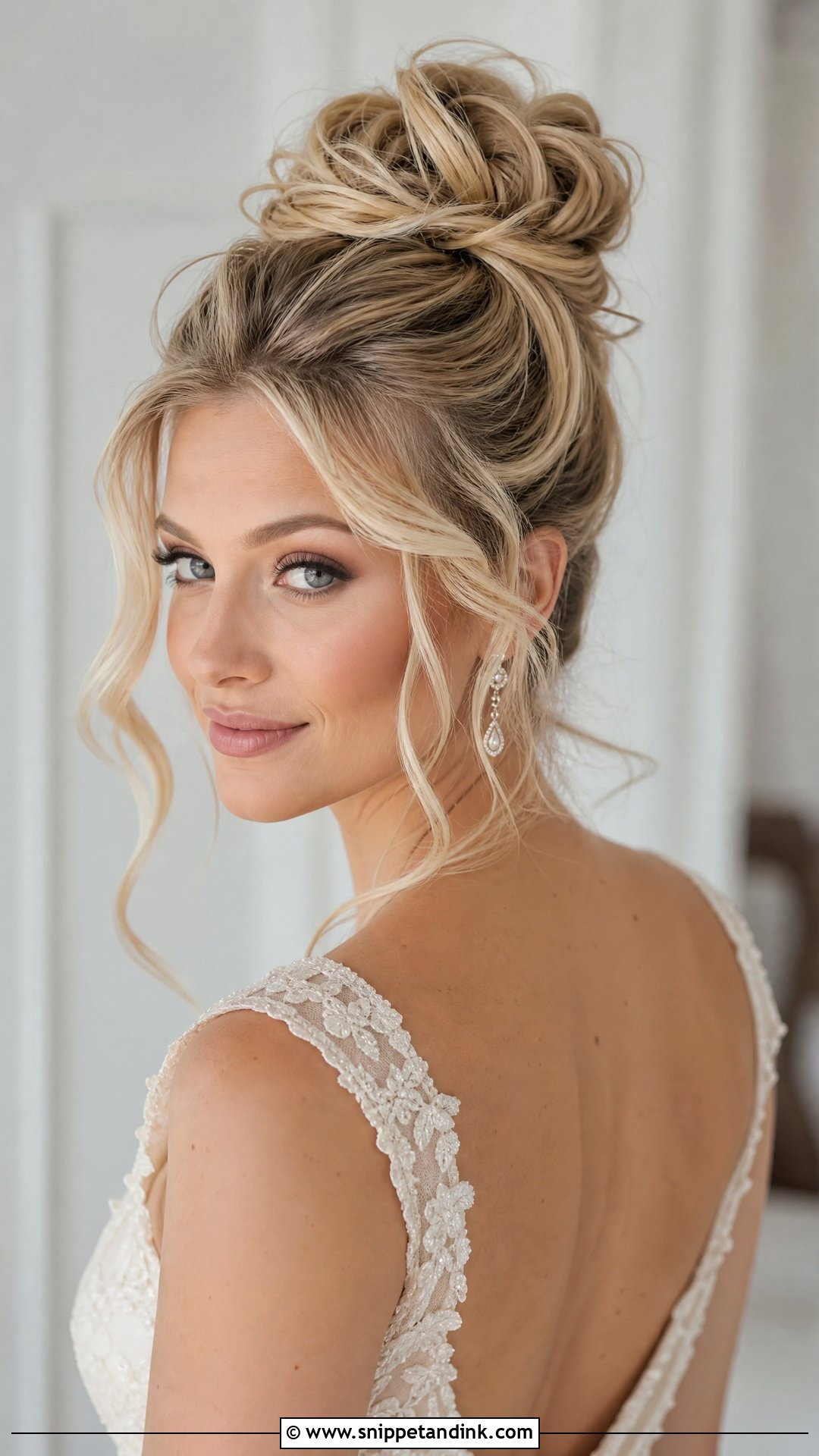 Bride Messy High Bun - Snippet and Ink - 15 Bride Messy Updo Hairstyles