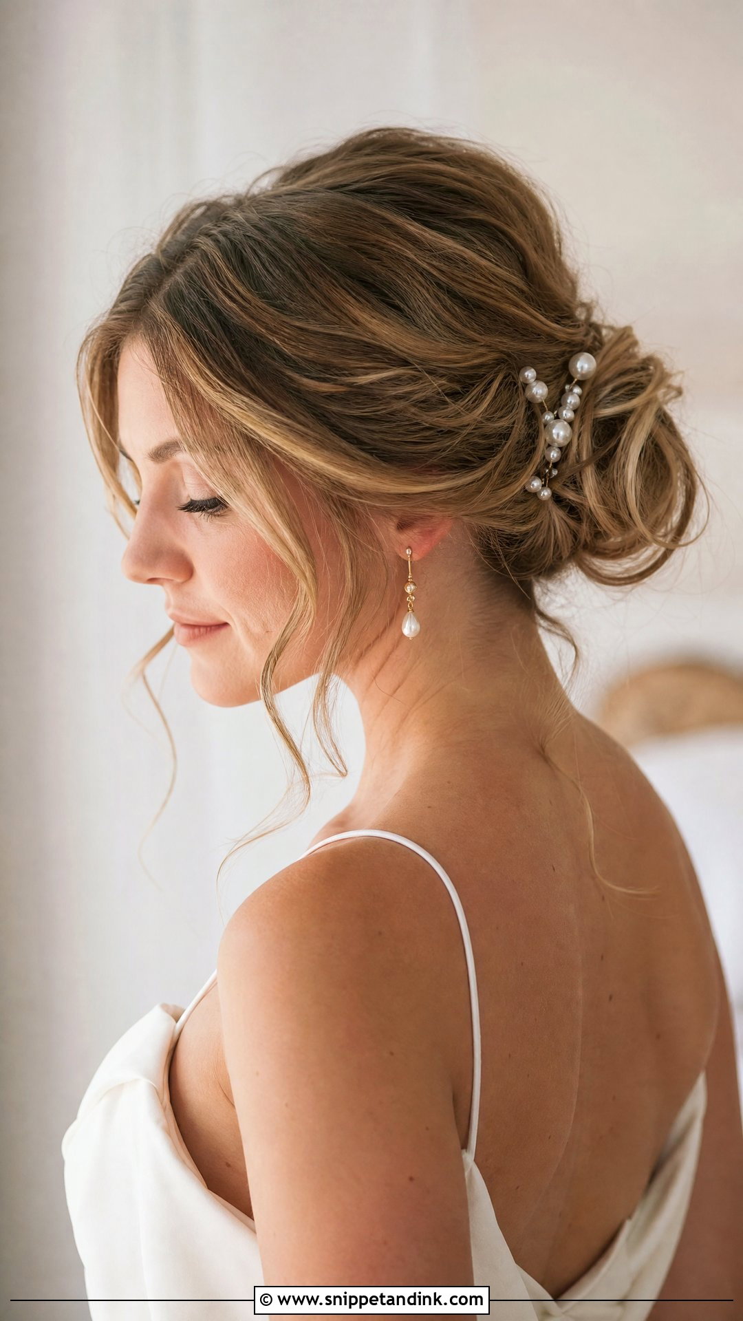 Bride Messy Low Bun - Snippet and Ink - 15 Bride Messy Updo Hairstyles