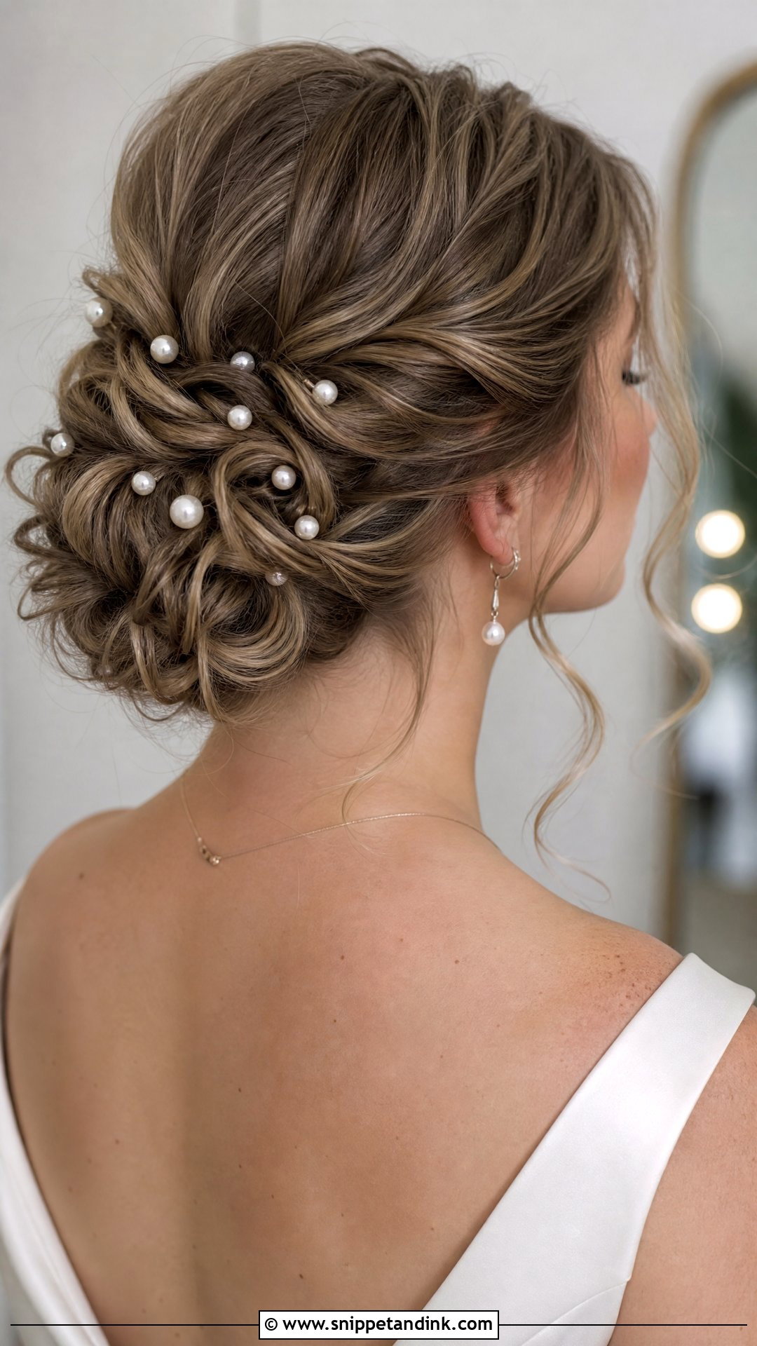Bride Messy Updo With Pearls - Snippet and Ink - 15 Bride Messy Updo Hairstyles