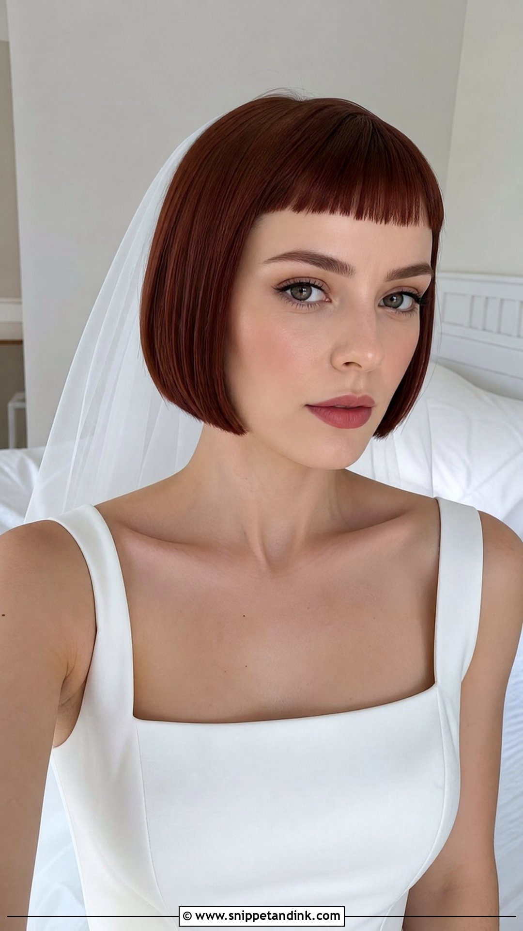 Bride Micro Bangs With Sleek Bob - Snippet and Ink - 15 Bride Bangs