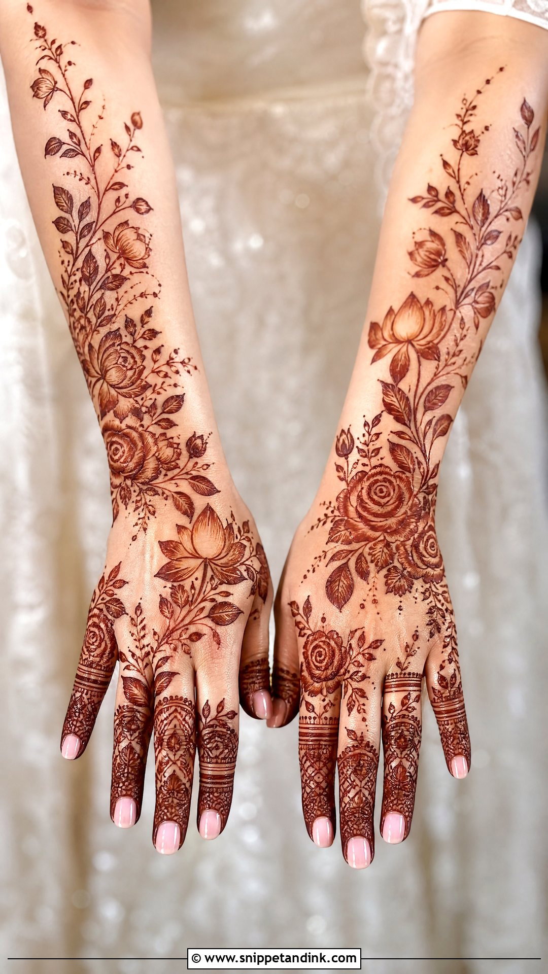 Bride Mother Floral Mehndi Design - Snippet and Ink - 20 Bride Mother Mehndi Designs
