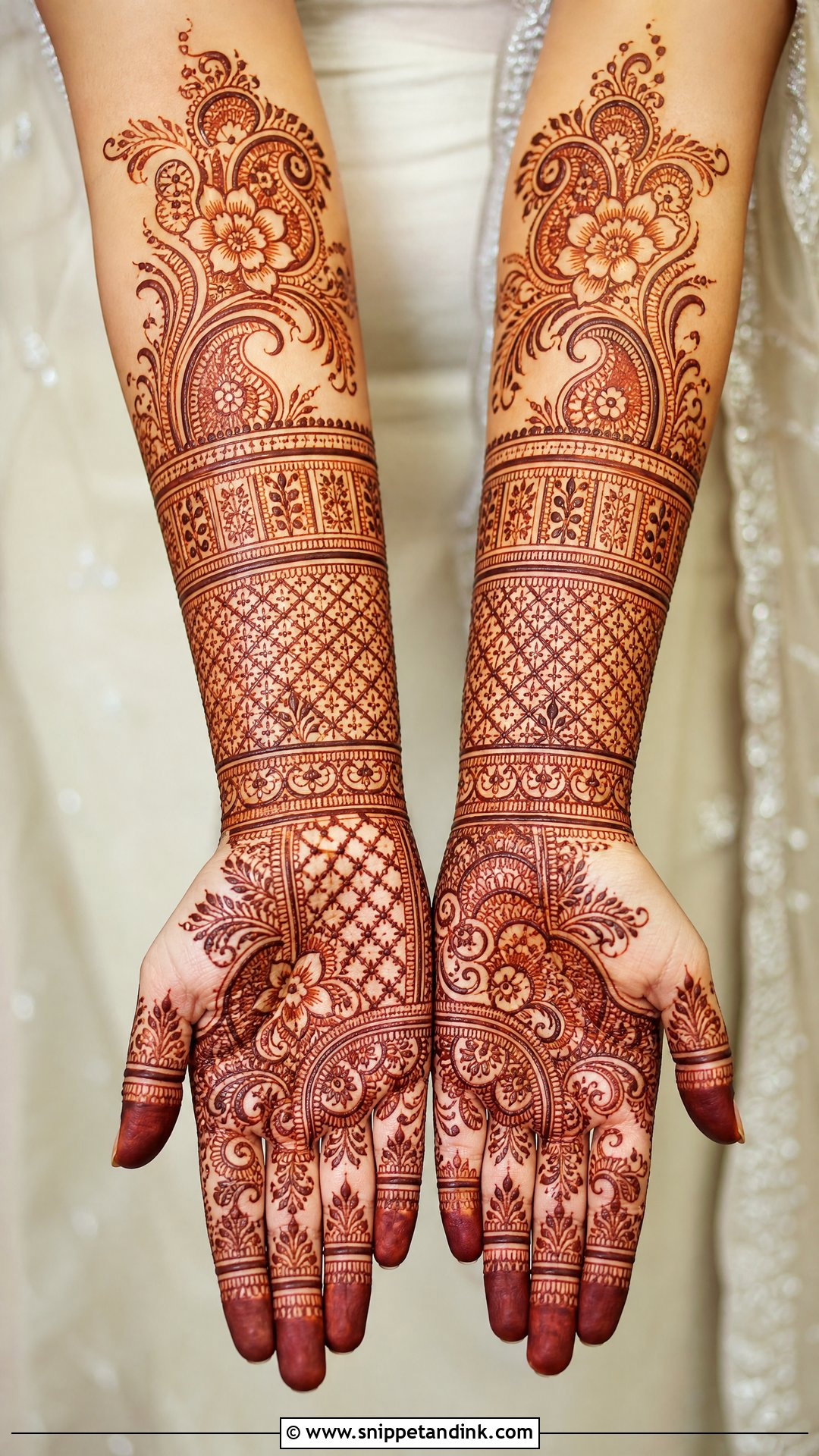 Bride Mother Forearm Mehndi Design - Snippet and Ink - 20 Bride Mother Mehndi Designs