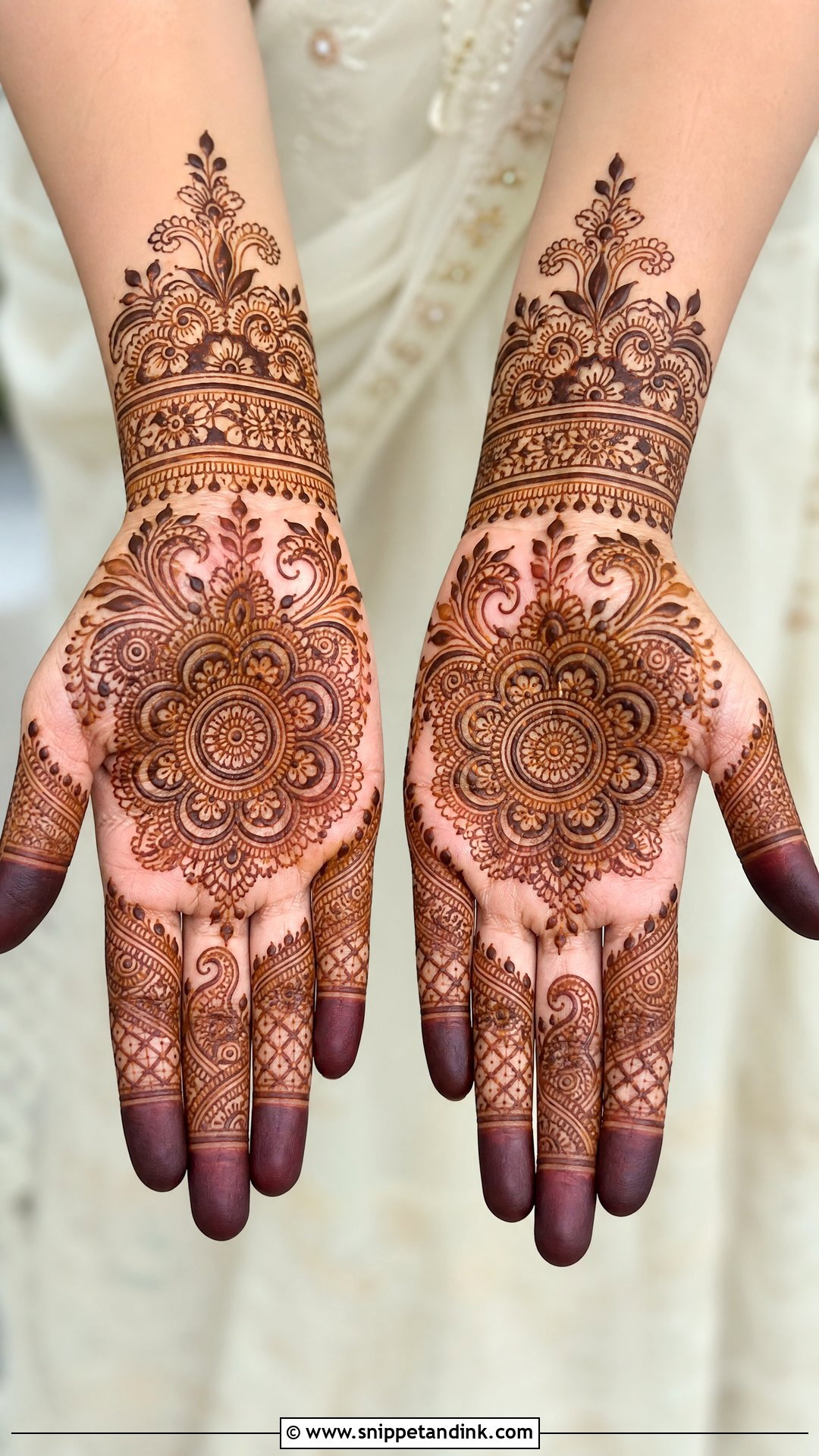 Bride Mother Half Hand Mehndi Design - Snippet and Ink - 20 Bride Mother Mehndi Designs