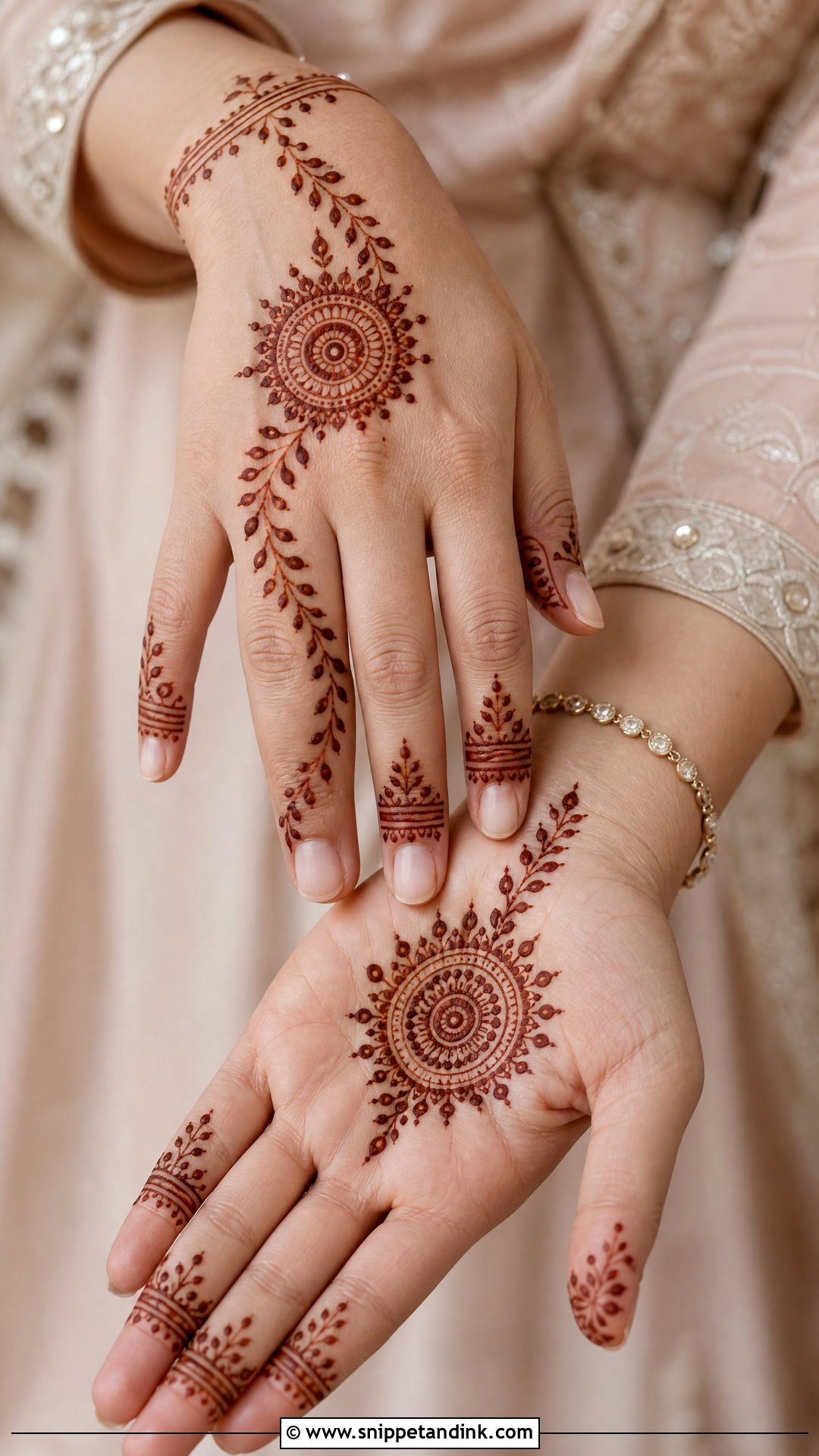 Bride Mother Minimal Mehndi Design - Snippet and Ink - 20 Bride Mother Mehndi Designs