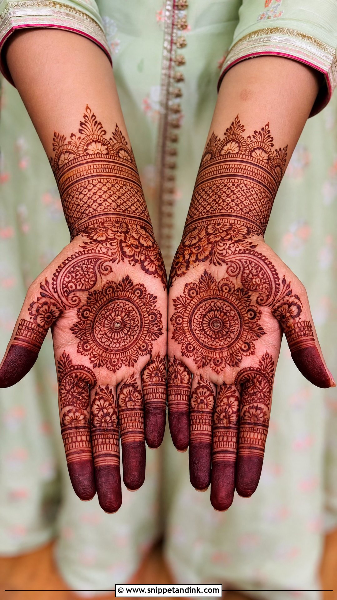Bride Mother Palm Mehndi Design - Snippet and Ink - 20 Bride Mother Mehndi Designs