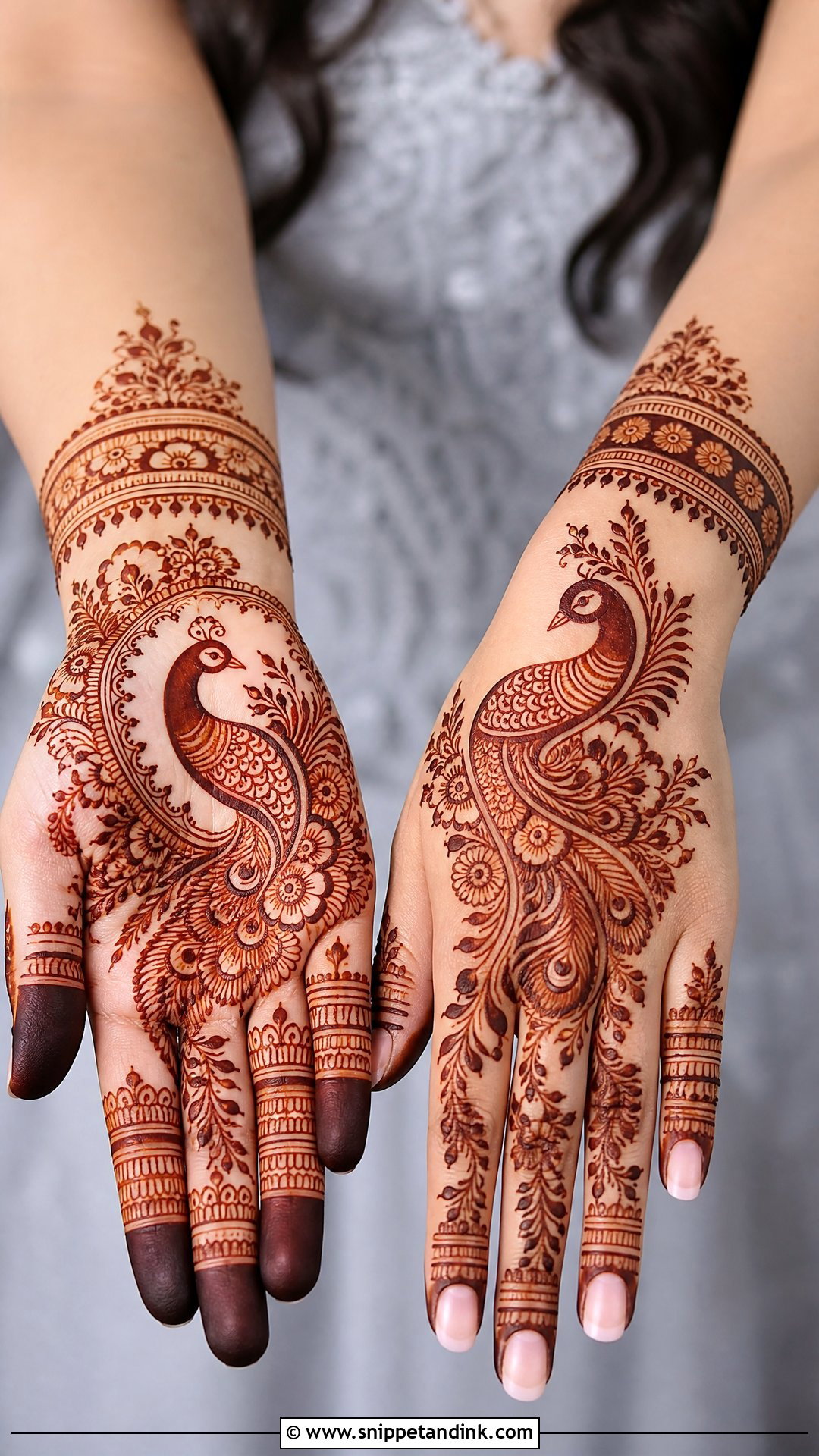 Bride Mother Peacock Mehndi Design - Snippet and Ink - 20 Bride Mother Mehndi Designs