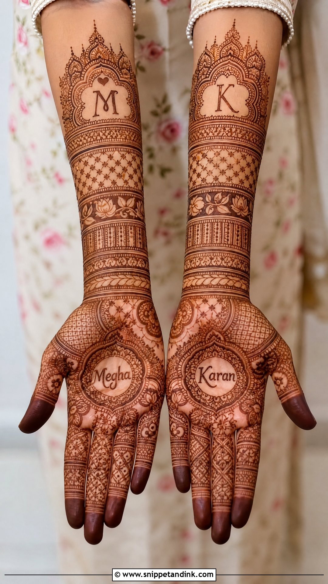 Bride Name Mehndi Design - Snippet and Ink - 20 Marriage Mehndi Designs