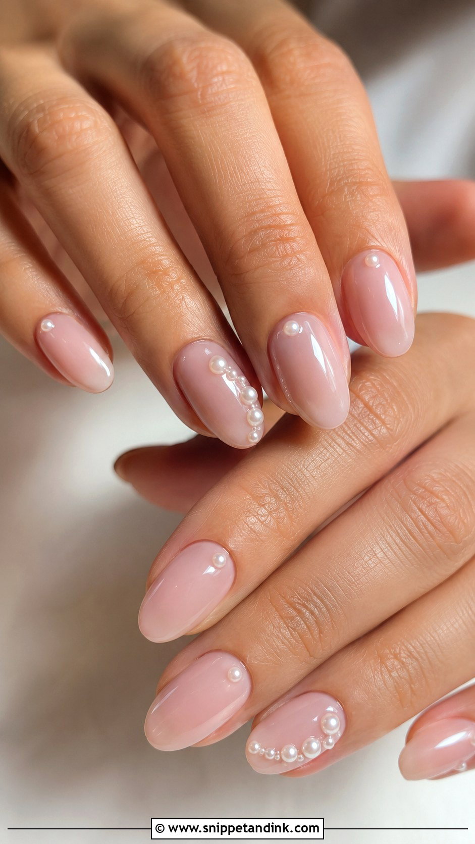 Bride Pearl Accent Nails - Snippet and Ink - 20 Bride Nail Designs Wedding Manicure