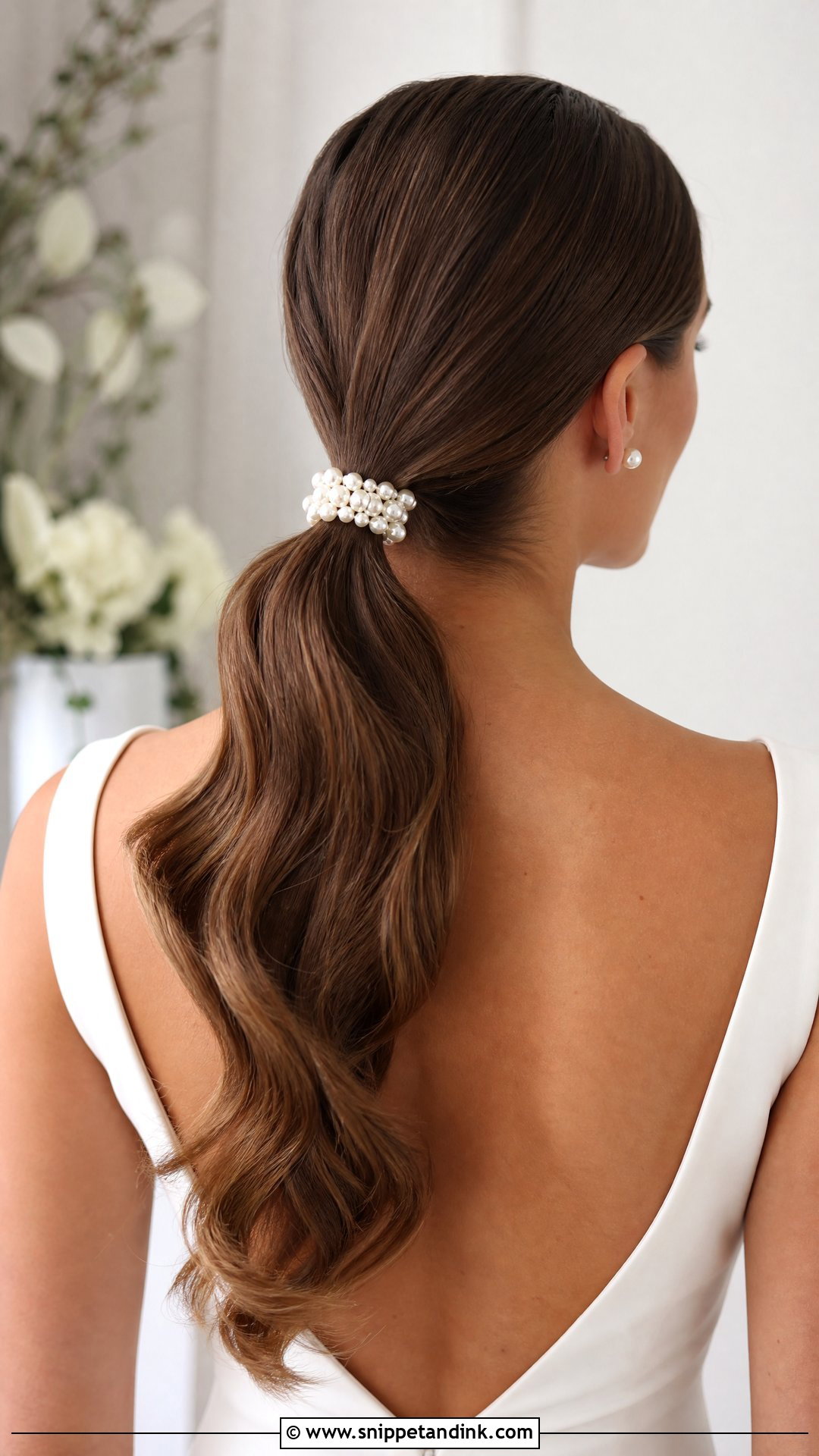 Bride Ponytail With Pearls - Snippet and Ink - 15 Bride Hairstyles with Pearls
