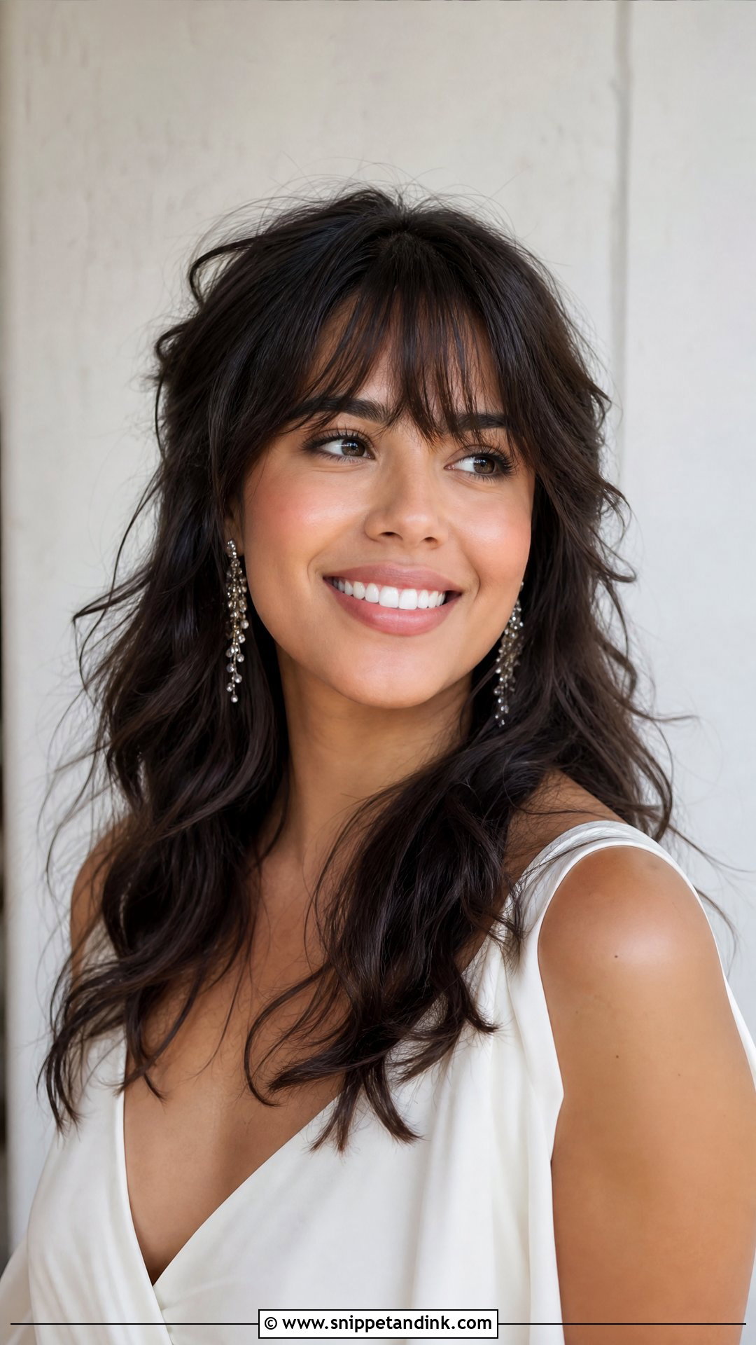 Bride Shaggy Bangs With Layered Hair - Snippet and Ink - 15 Bride Bangs