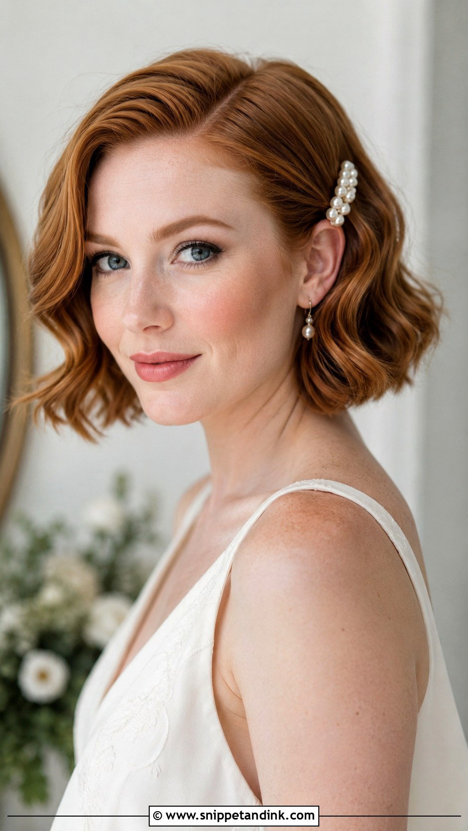 Bride Short Hair Waves - Snippet and Ink - 15 Modern Bride Hair Ideas