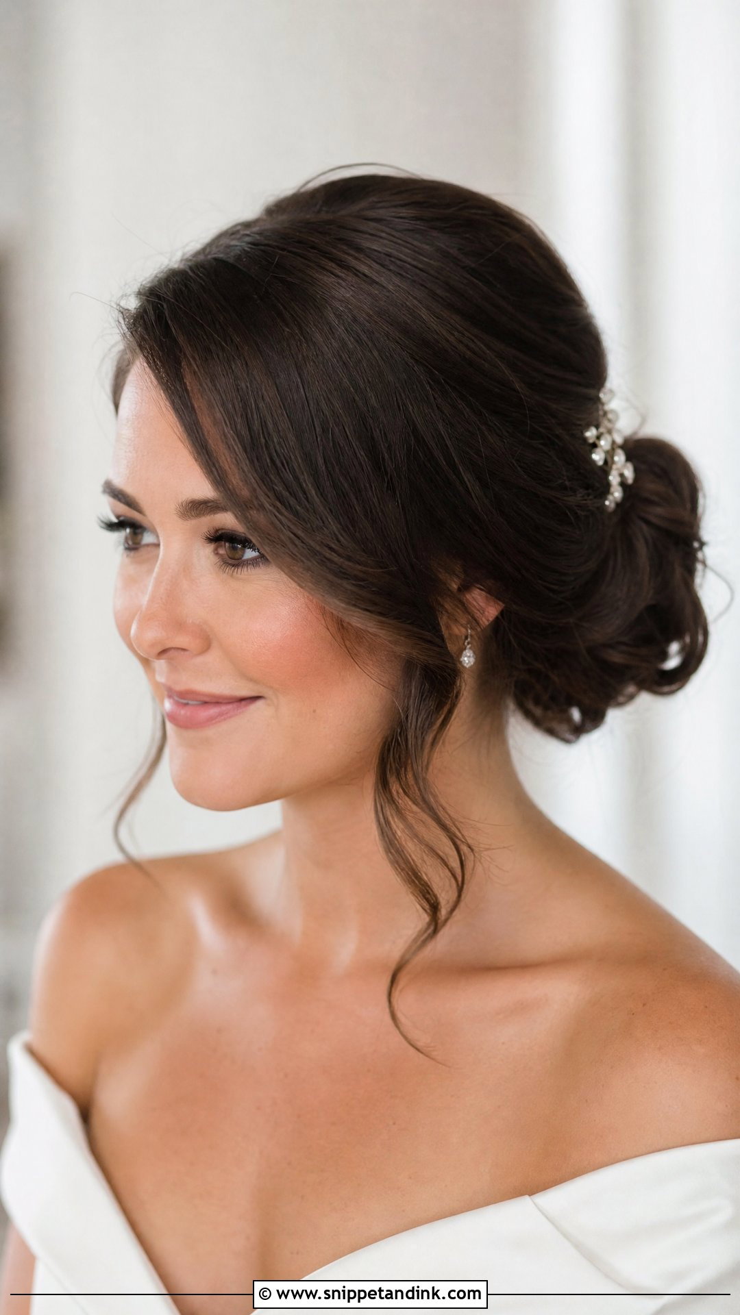 Bride Side Bangs With Chignon - Snippet and Ink - 15 Bride Bangs