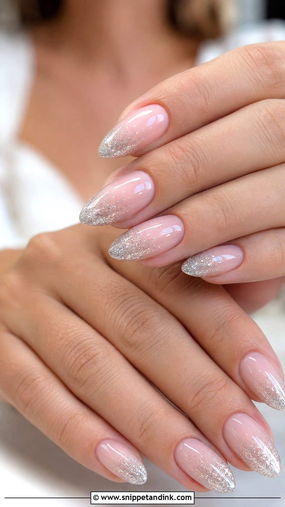 Bride Silver Glitter Ombre Nails - Snippet and Ink - 20 Bride Nail Designs Wedding Manicure