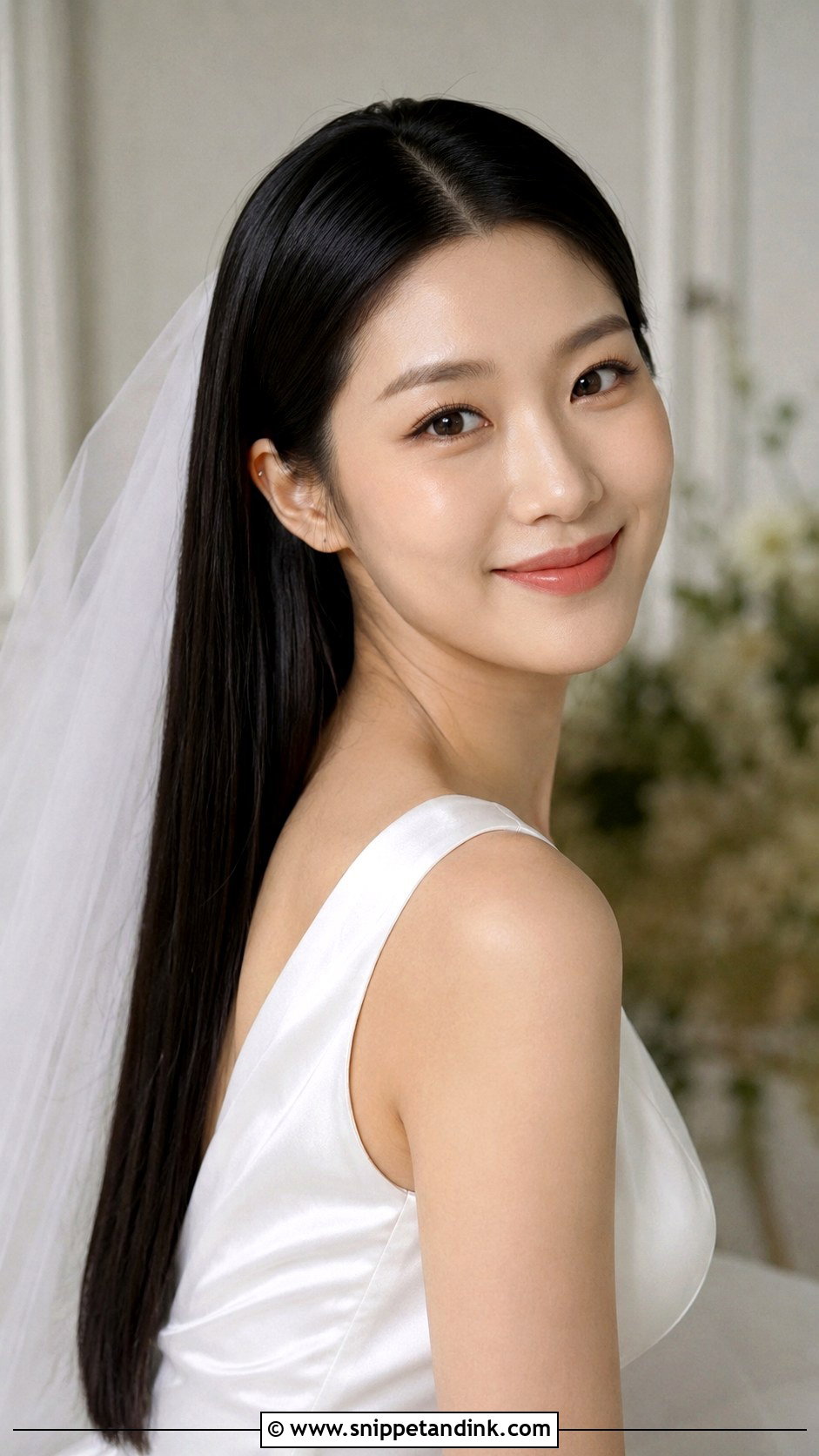 Bride Sleek Straight Hair - Snippet and Ink - 15 Modern Bride Hair Ideas