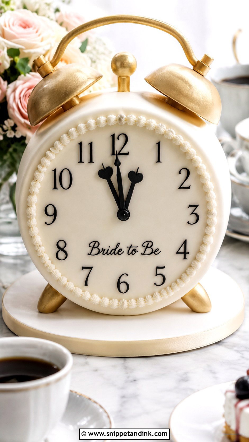 Bride To Be Alarm Clock Cake - Snippet and Ink - 20 Funny Bride to Be Cake Ideas