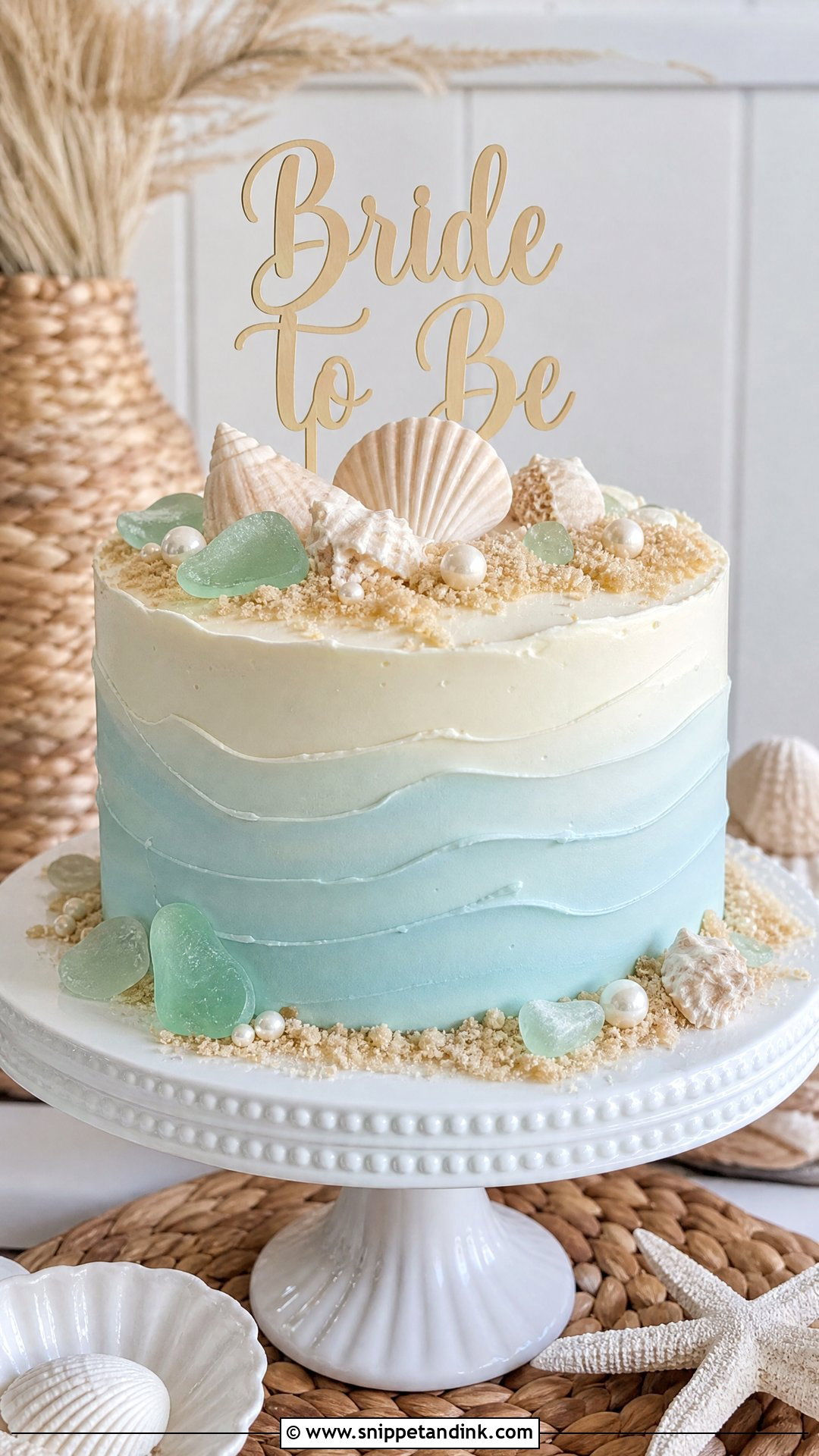 Bride To Be Beach Cake - Snippet and Ink - 30 Bride to Be Cakes Ideas