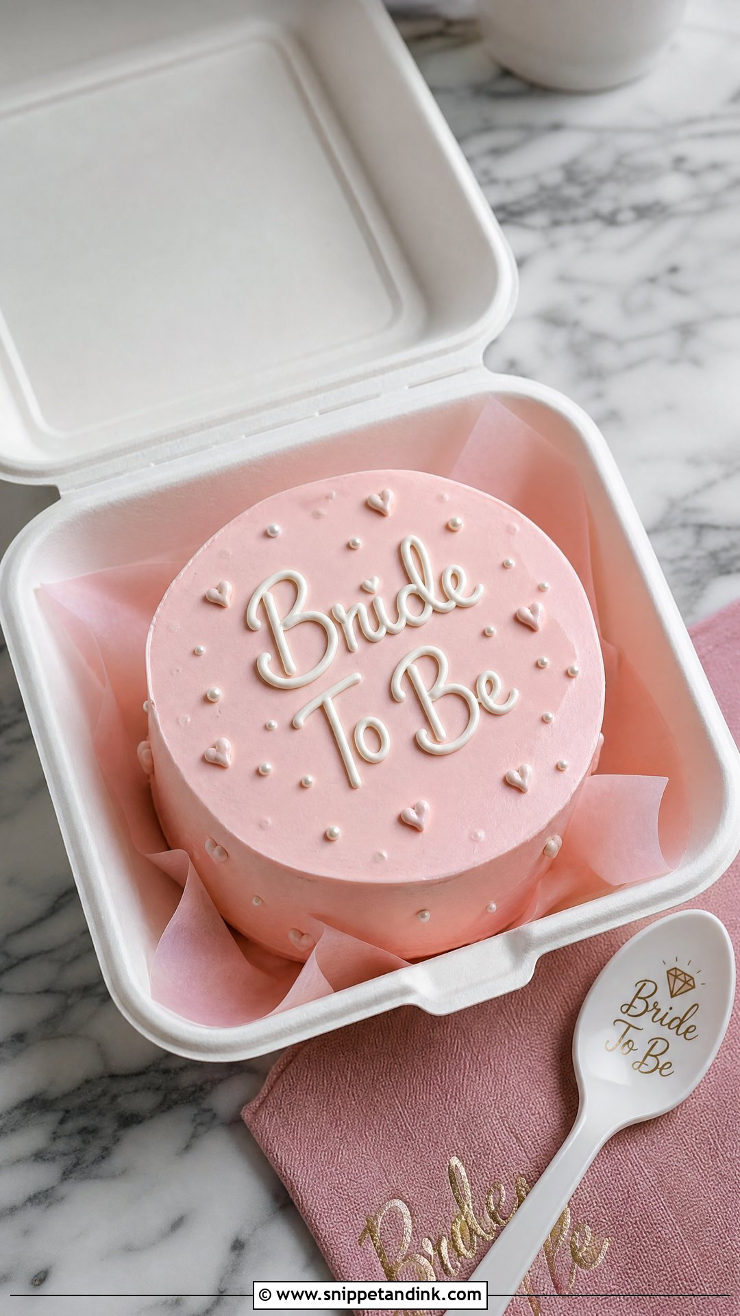 Bride To Be Bento Cake - Snippet and Ink - 25 Simple Bride to Be Cake Ideas