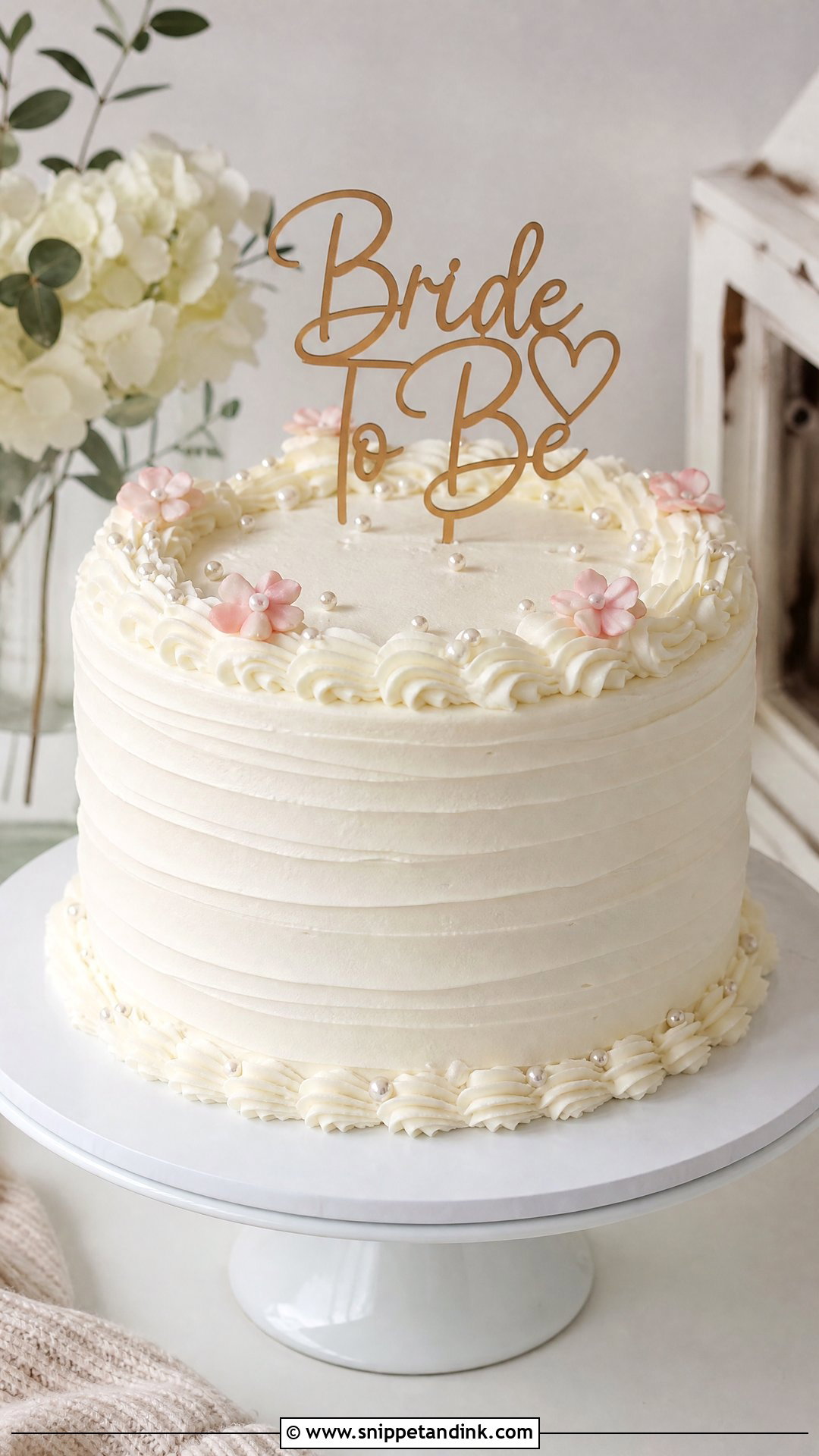 Bride To Be Buttercream Cake - Snippet and Ink - 25 Simple Bride to Be Cake Ideas