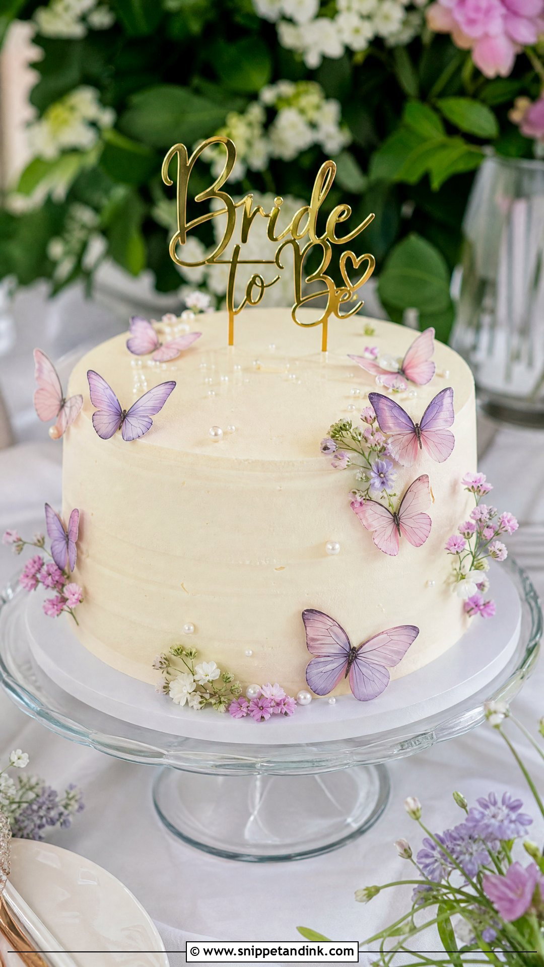 Bride To Be Butterfly Cake - Snippet and Ink - 30 Bride to Be Cakes Ideas