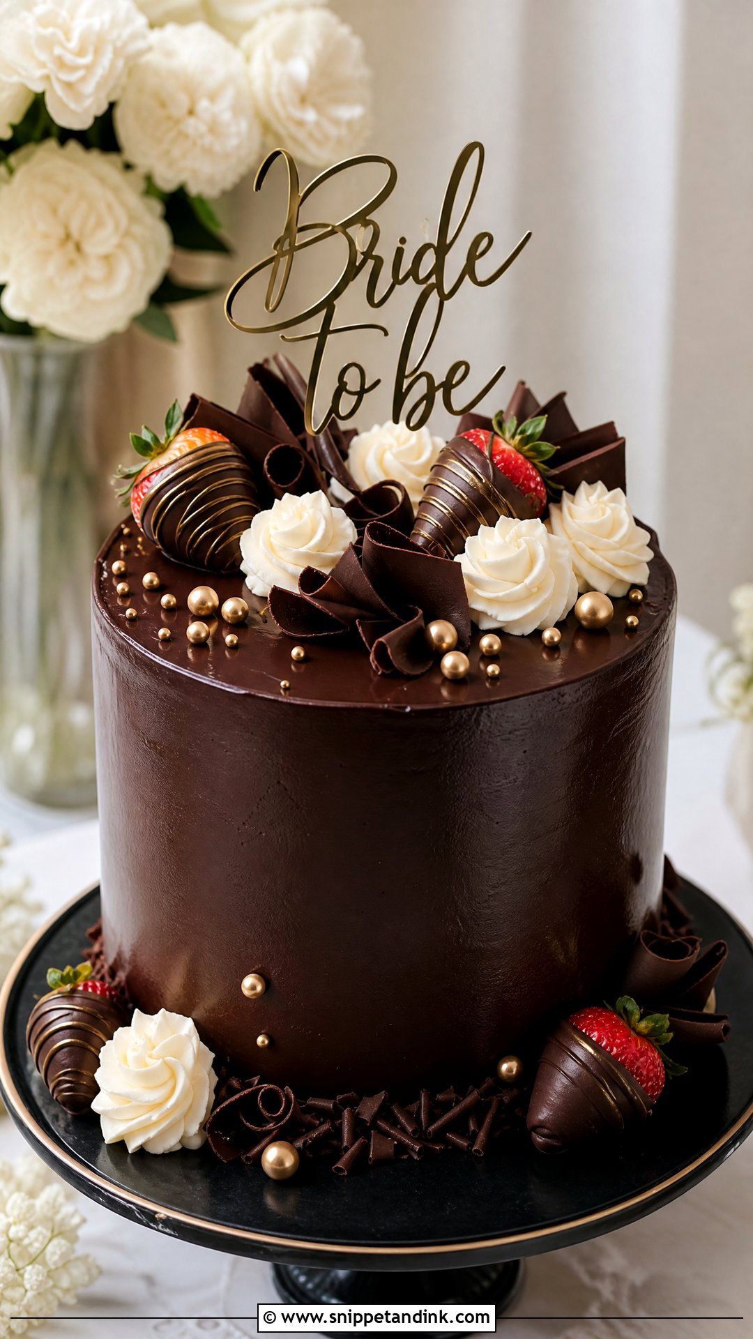 Bride To Be Chocolate Cake - Snippet and Ink - 35 Bride to Be Cake Ideas
