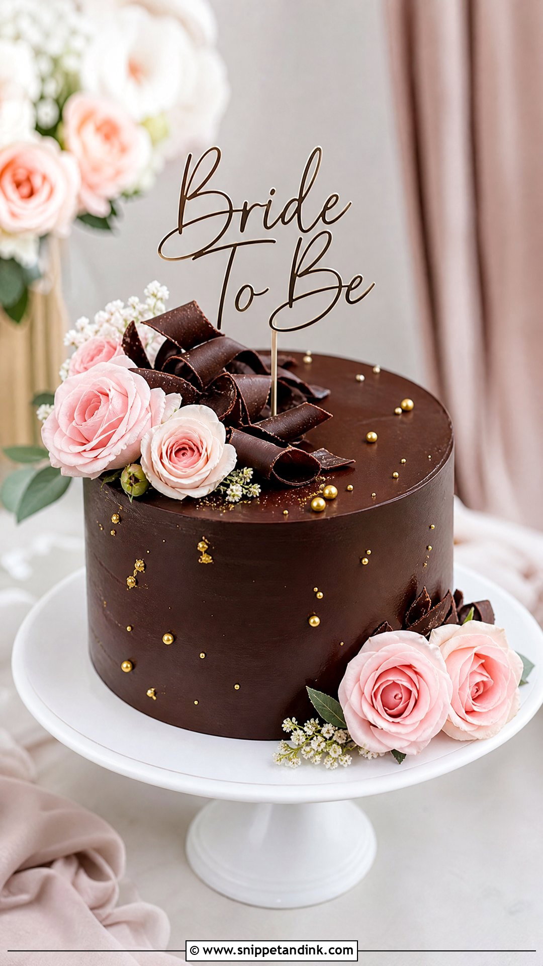 Bride To Be Chocolate Cake - Snippet and Ink - 25 Simple Bride to Be Cake Ideas