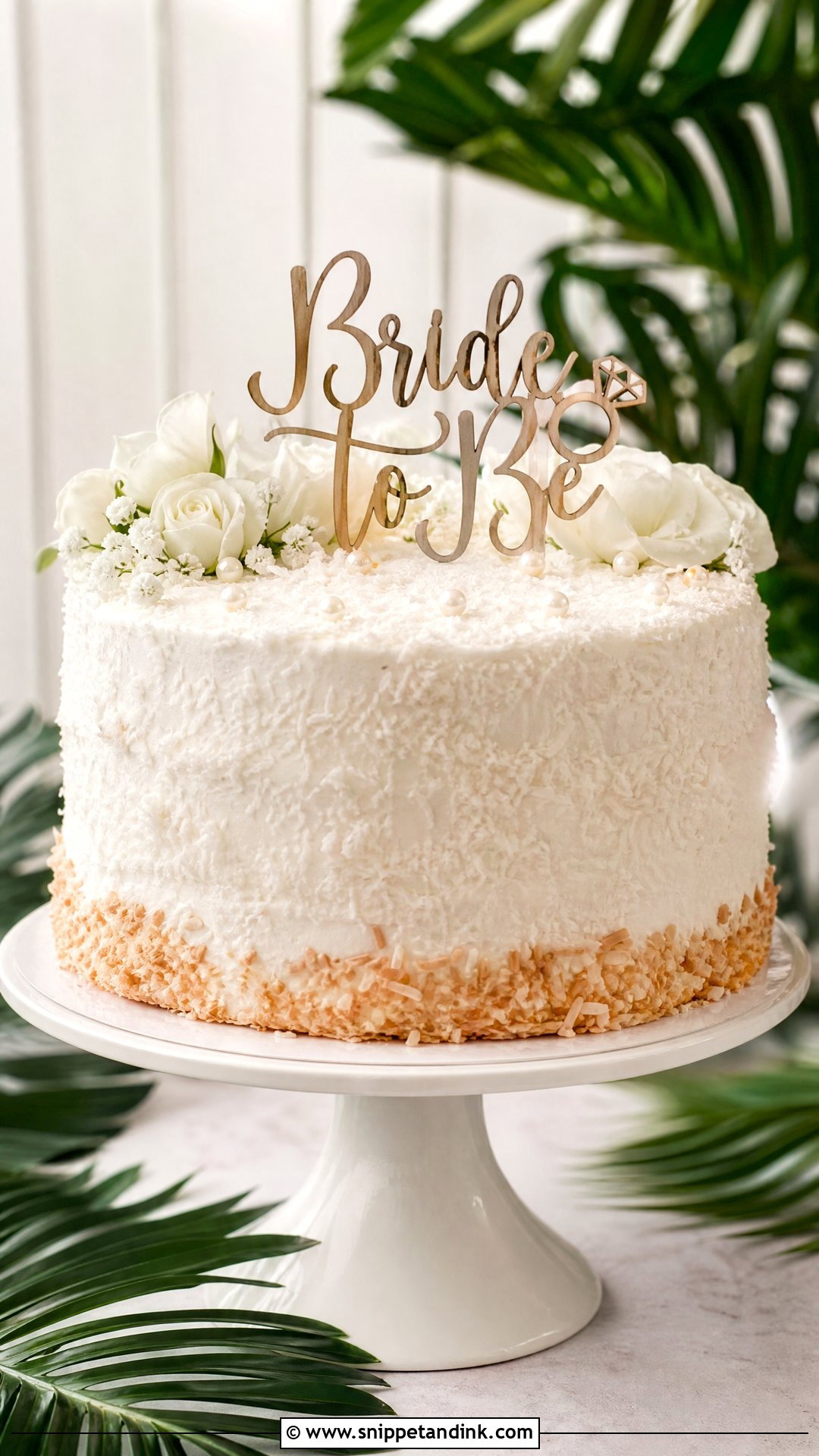 Bride To Be Coconut Cake - Snippet and Ink - 35 Bride to Be Cake Ideas