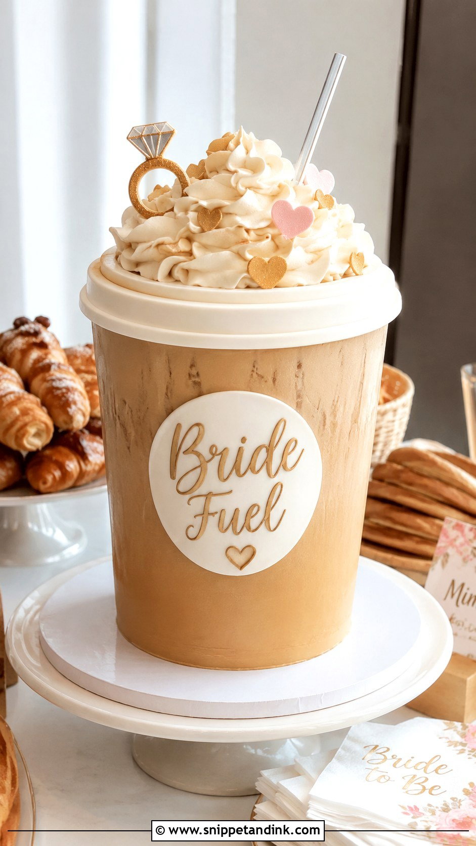 Bride To Be Coffee Cup Cake - Snippet and Ink - 20 Funny Bride to Be Cake Ideas