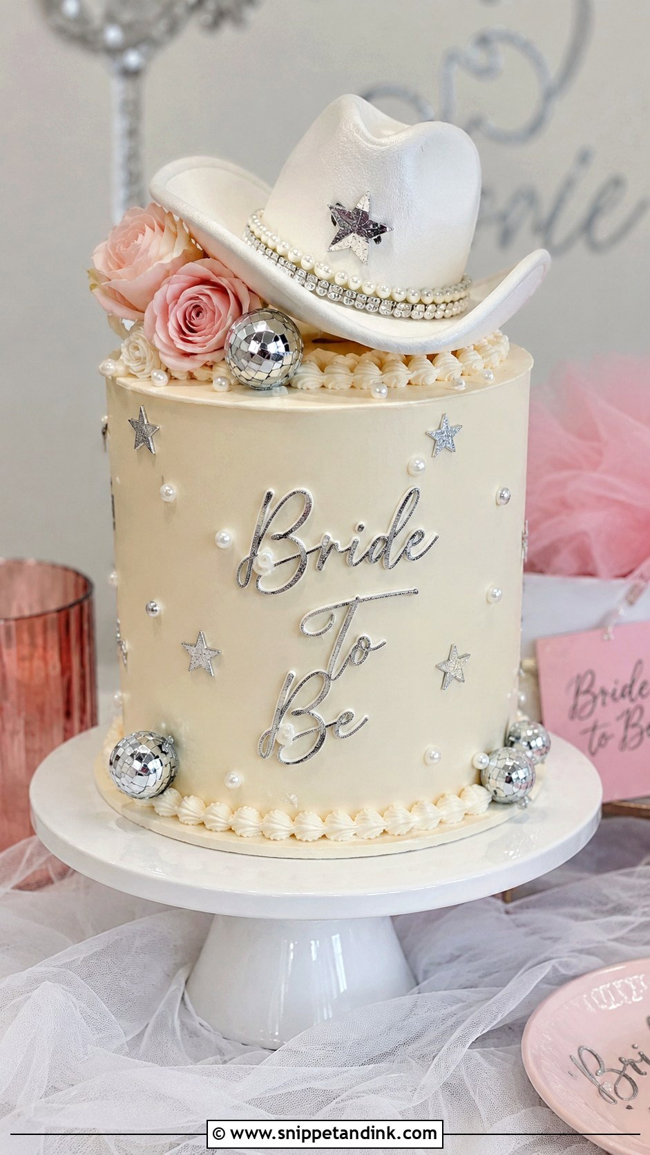 Bride To Be Cowgirl Cake - Snippet and Ink - 25 Disco Cowgirl Bachelorette Cake Ideas for Wedding