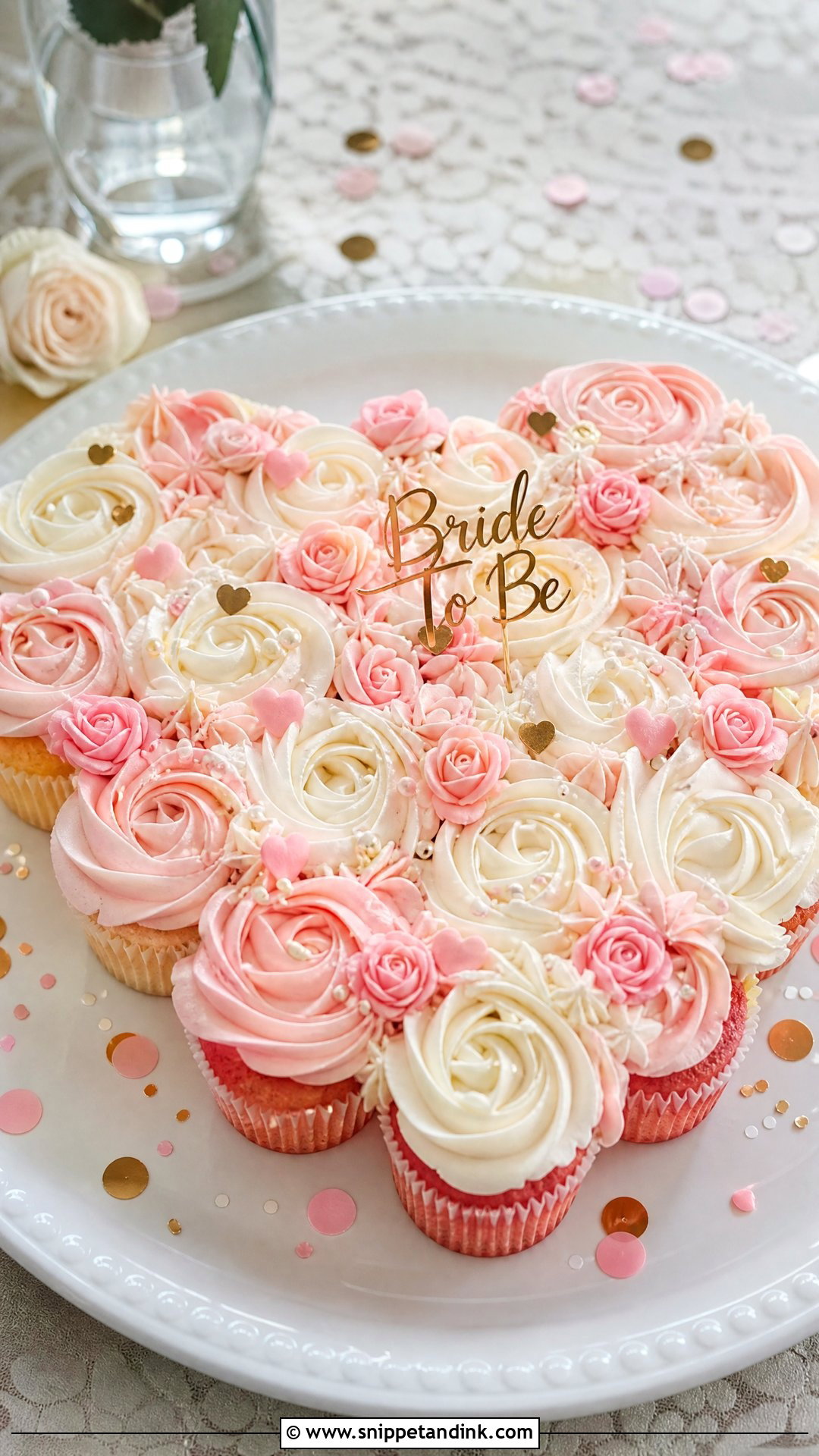 Bride To Be Cupcake Cake - Snippet and Ink - 25 Simple Bride to Be Cake Ideas