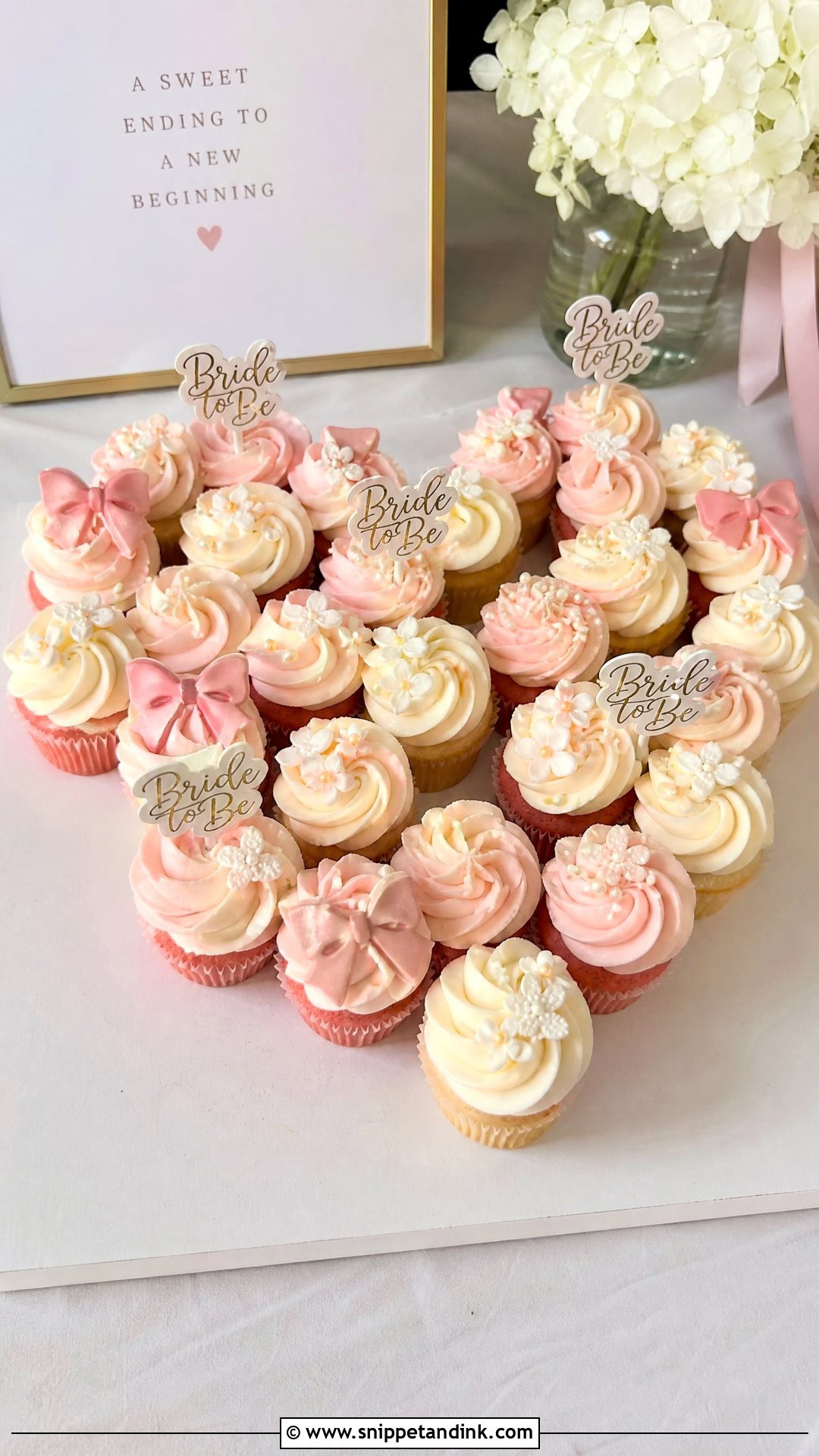 Bride To Be Cupcake Cake - Snippet and Ink - 30 Bride to Be Cakes Ideas