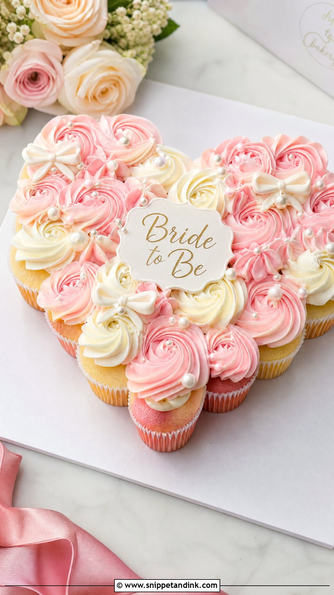 Bride To Be Cupcake Cake - Snippet and Ink - 35 Bride to Be Cake Ideas