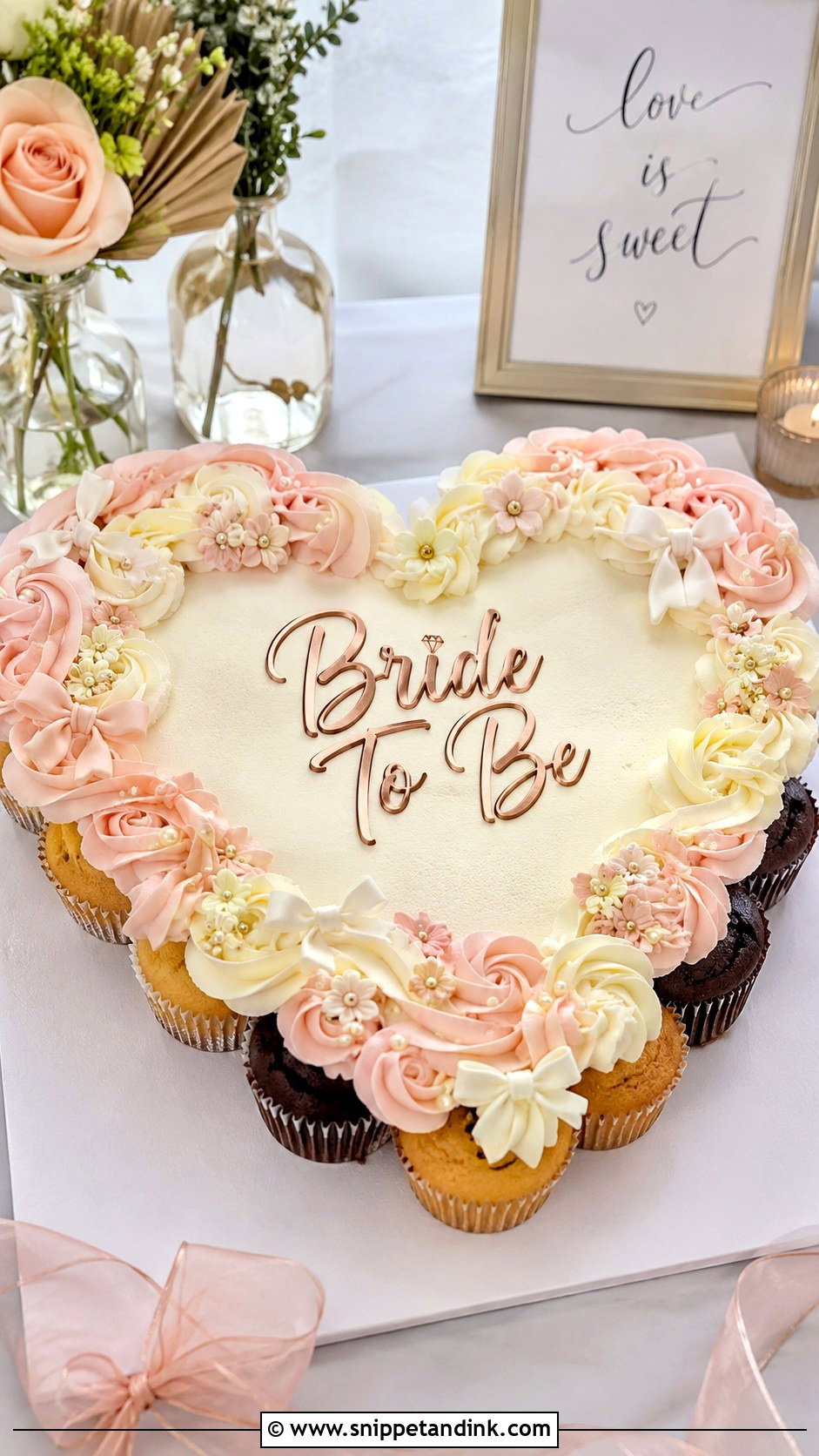 Bride To Be Cupcake Cake - Snippet and Ink - 20 Bride to Be Cake Designs