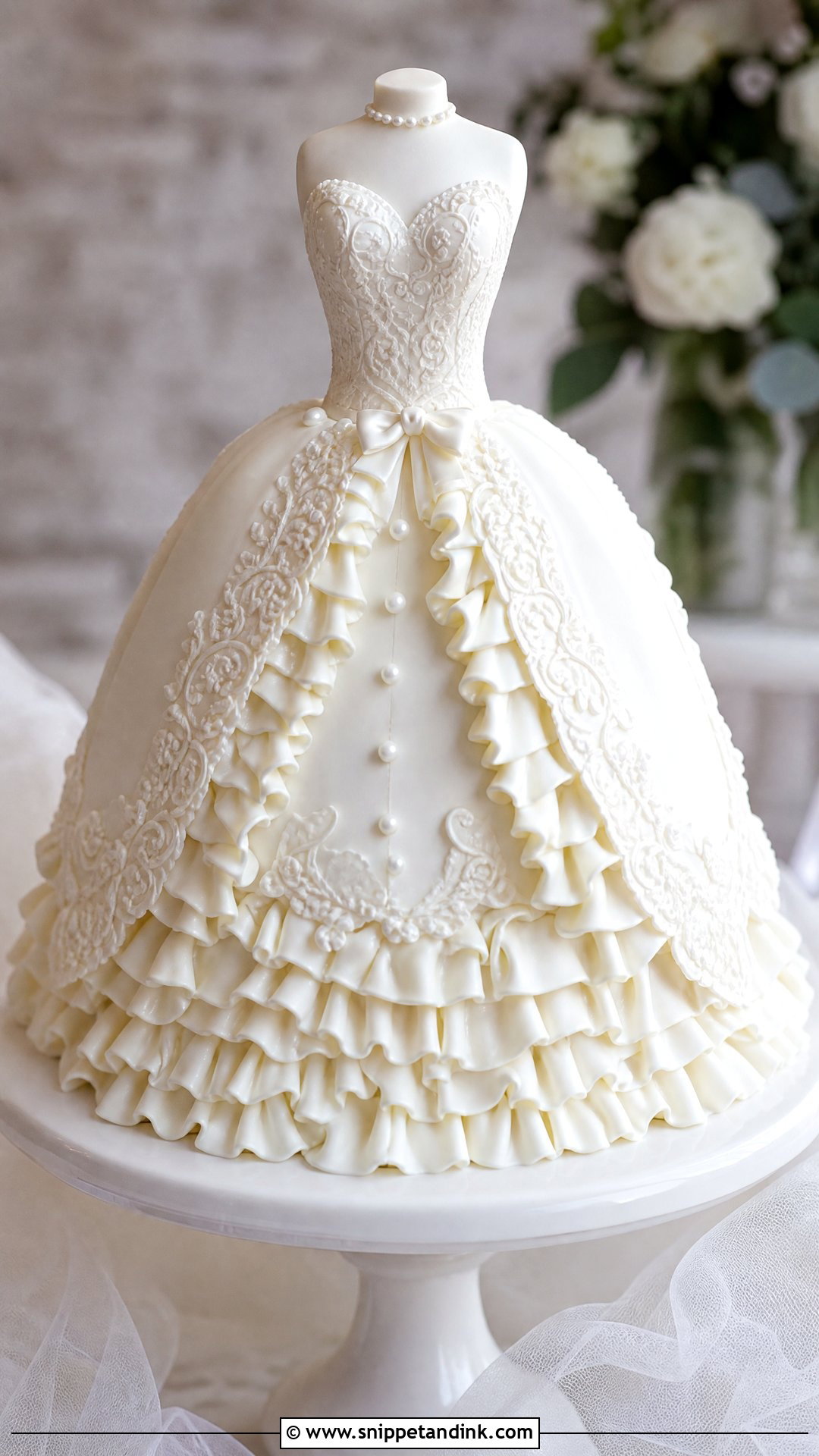 Bride To Be Dress Cake - Snippet and Ink - 30 Bride to Be Cakes Ideas