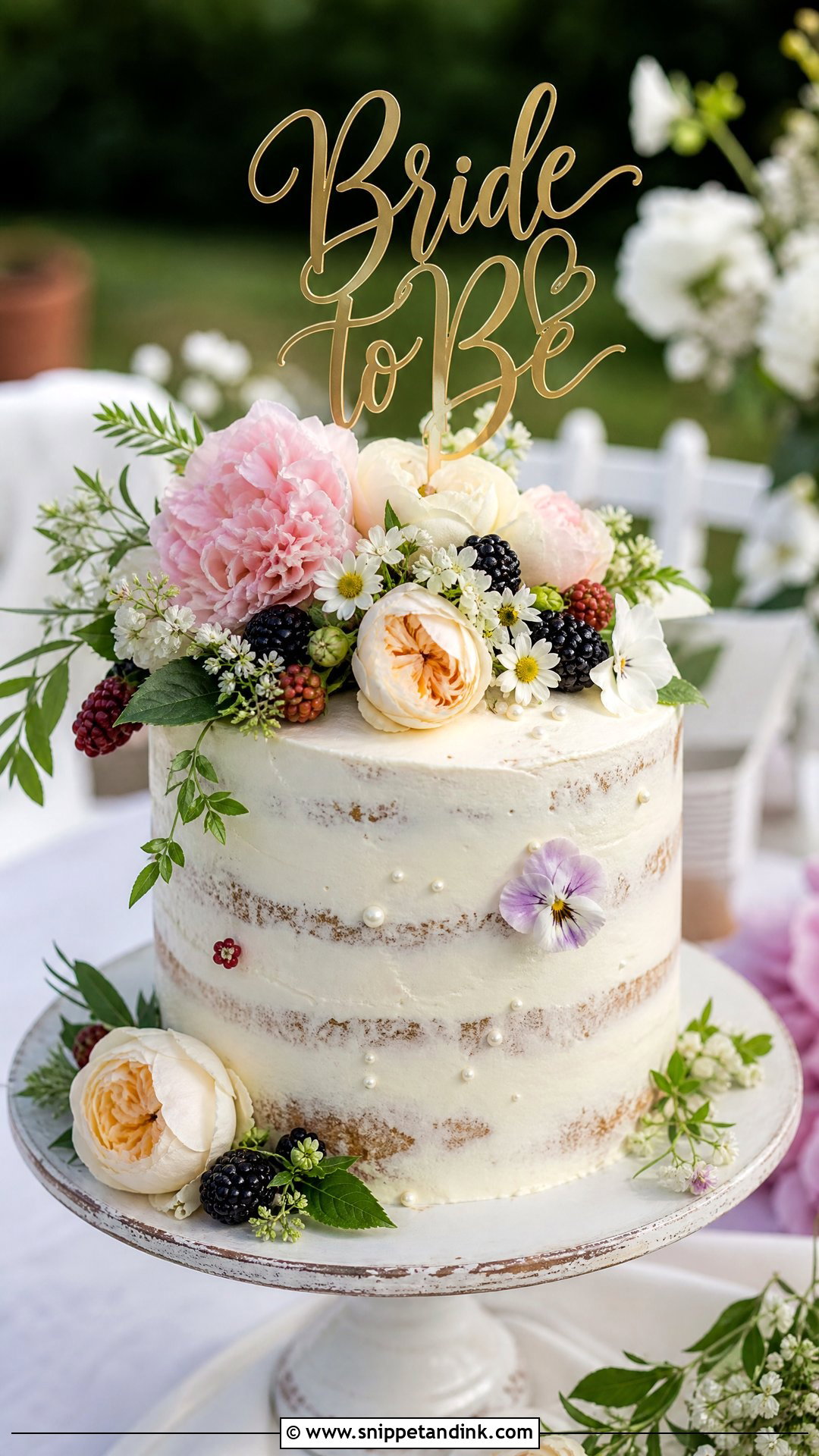 Bride To Be Garden Cake - Snippet and Ink - 35 Bride to Be Cake Ideas