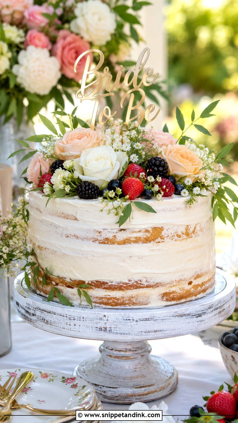 Bride To Be Garden Cake - Snippet and Ink - 20 Bride to Be Cake Designs